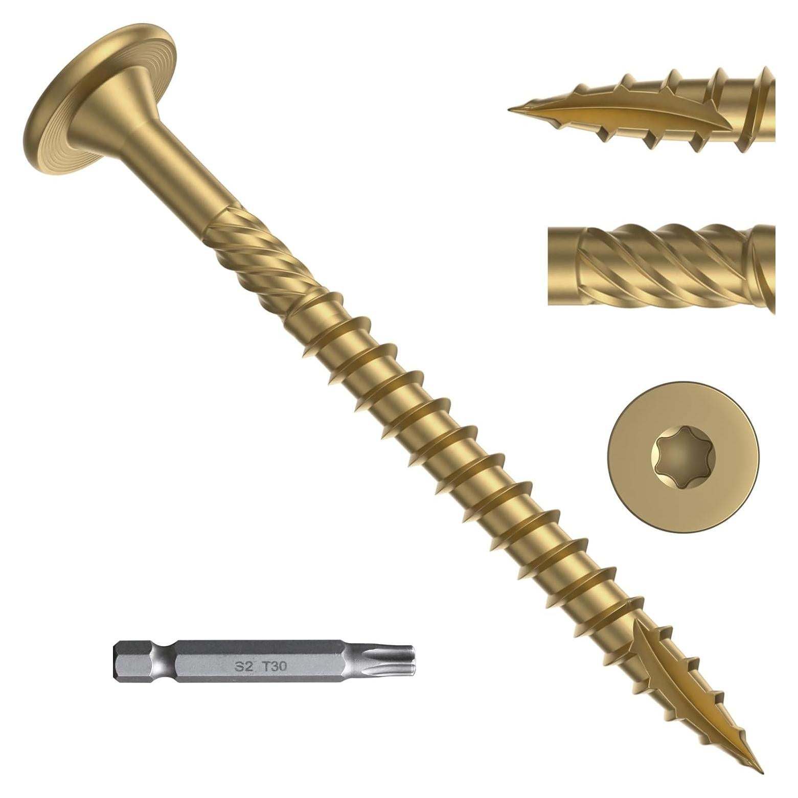 Kit de Tornillos para Madera FMhotu 50 Pcs 73 mm Tan