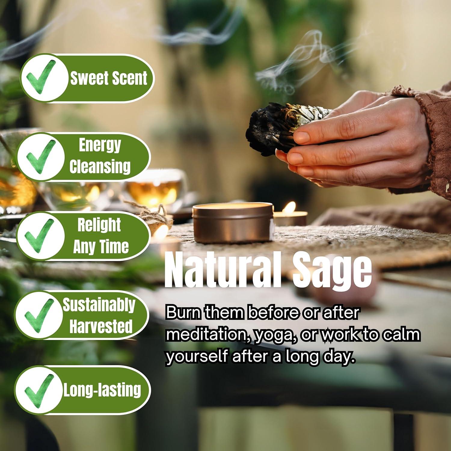 Barras de Alma Salvia Blanca - 3 Barras de Ahumado 10cm