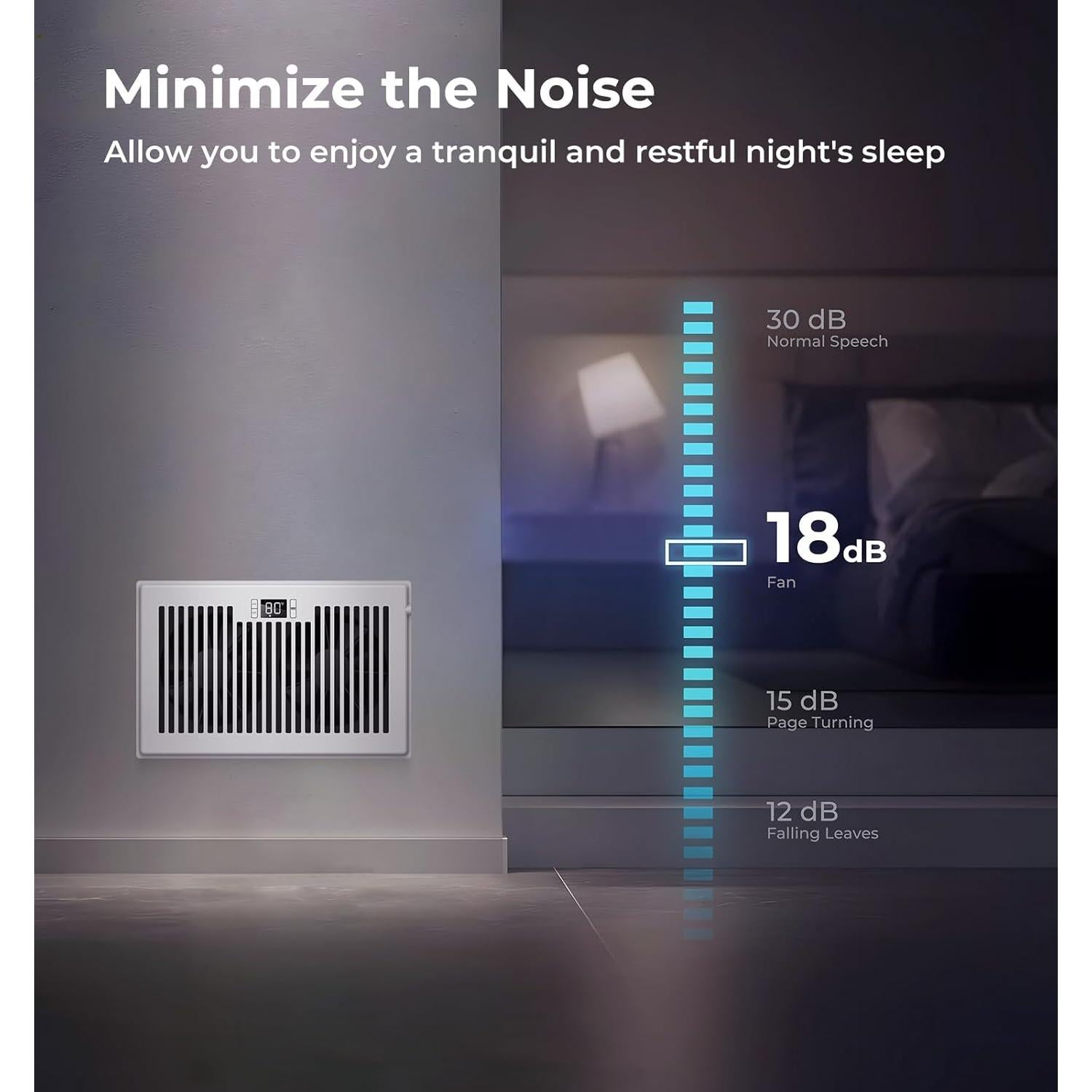 Ventilador Aumentador de Registro VELLEE 6x10" Blanco 10 Velocidades