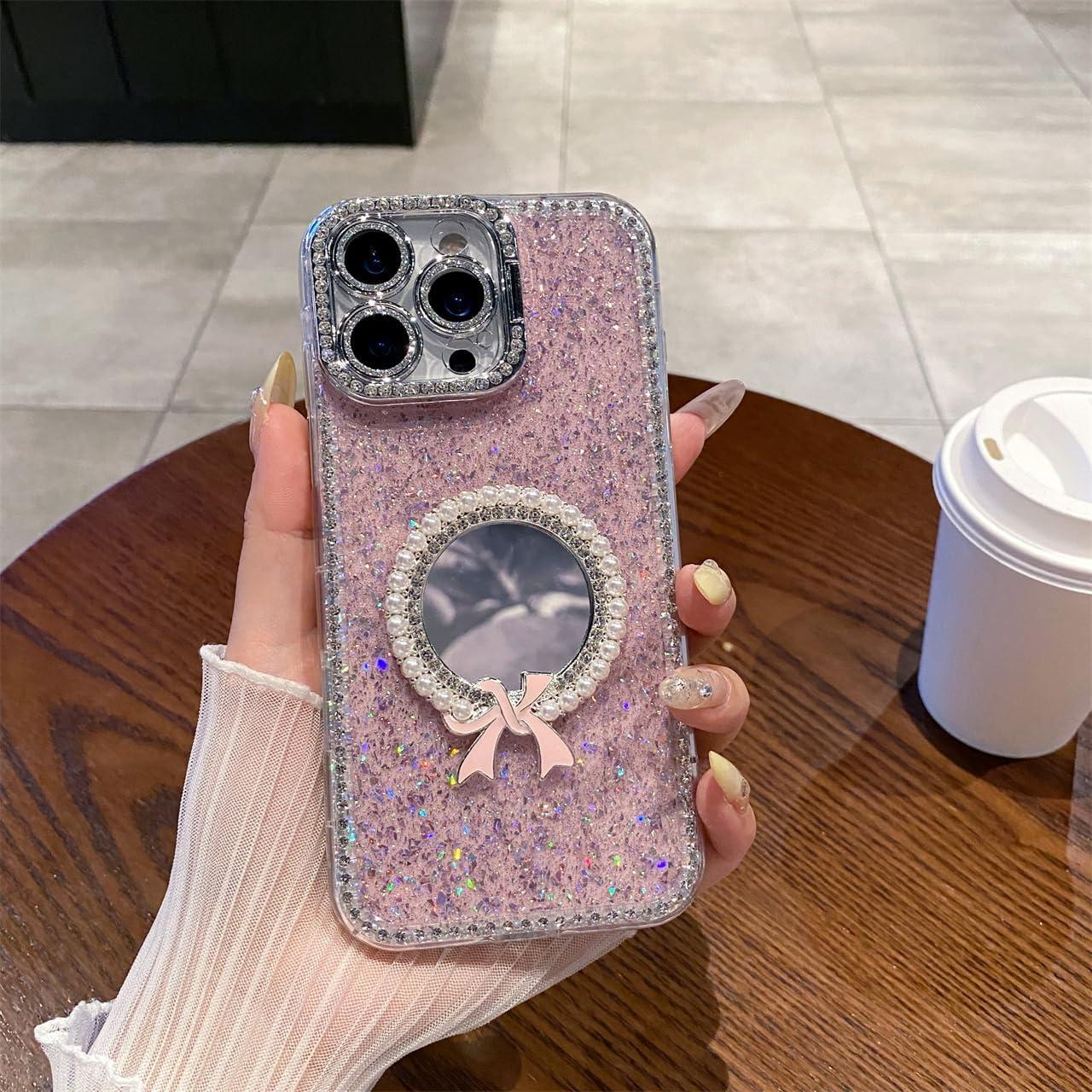 Funda protectora TPU para iPhone 16 Pro Max con soporte y brillo