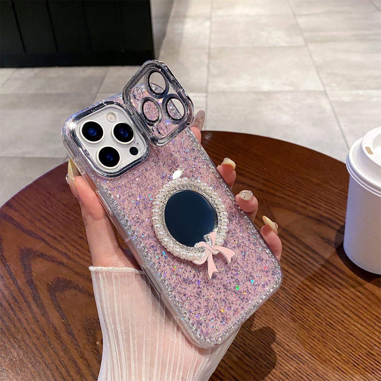 Funda protectora TPU para iPhone 16 Pro Max con soporte y brillo