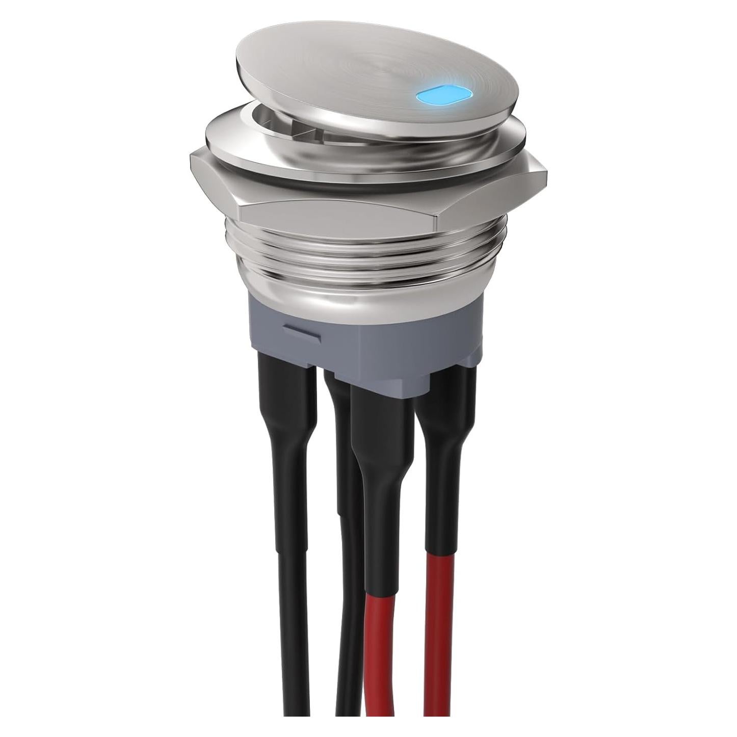 Interruptor de Palanca IP65 APIELE 22mm Acero Inoxidable LED Azul