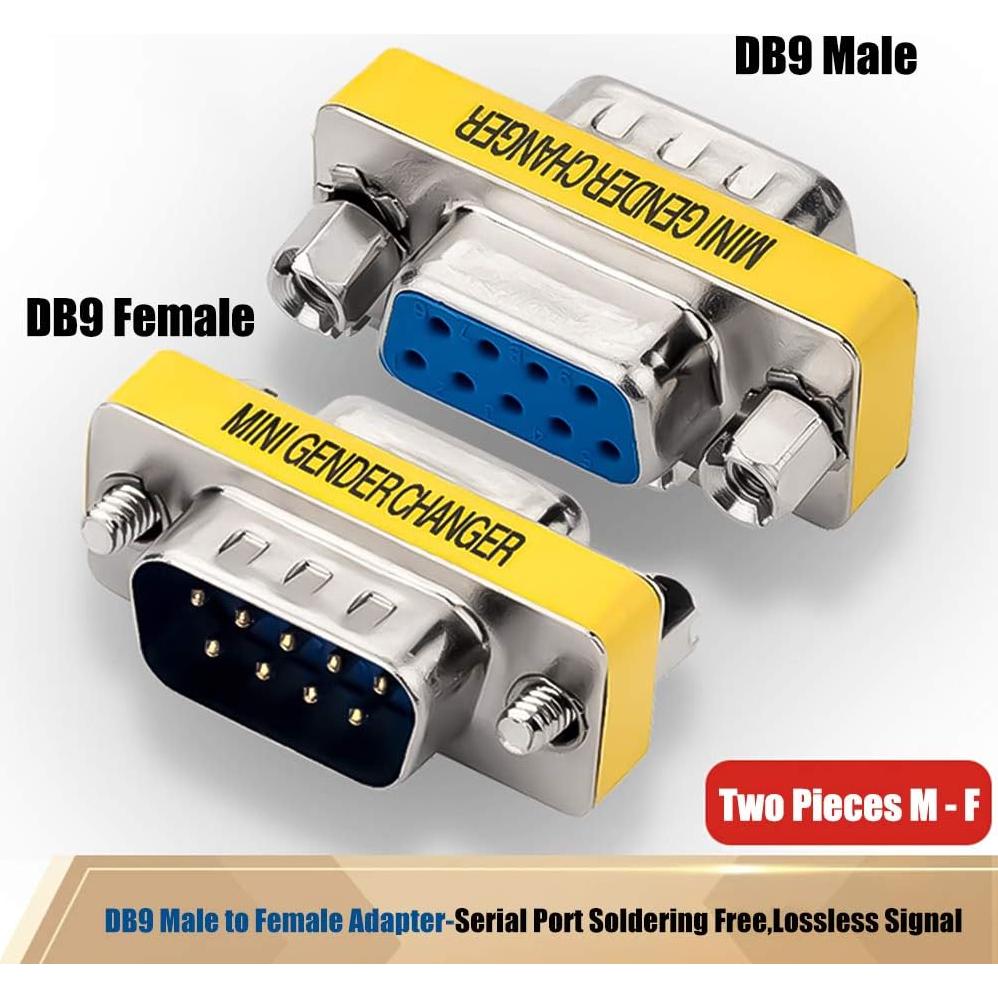 Paquete de 6 adaptadores RS232 DB9 hembra-macho-macho