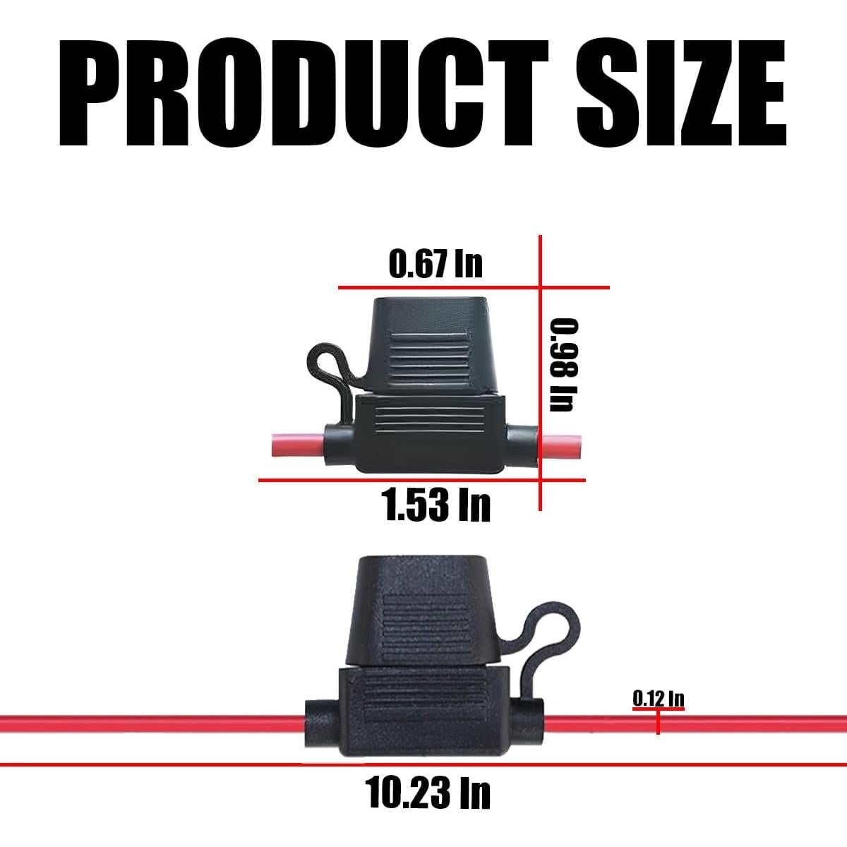 Soporte de Fusible Inline 15A BESULEN con Fusible 14AWG