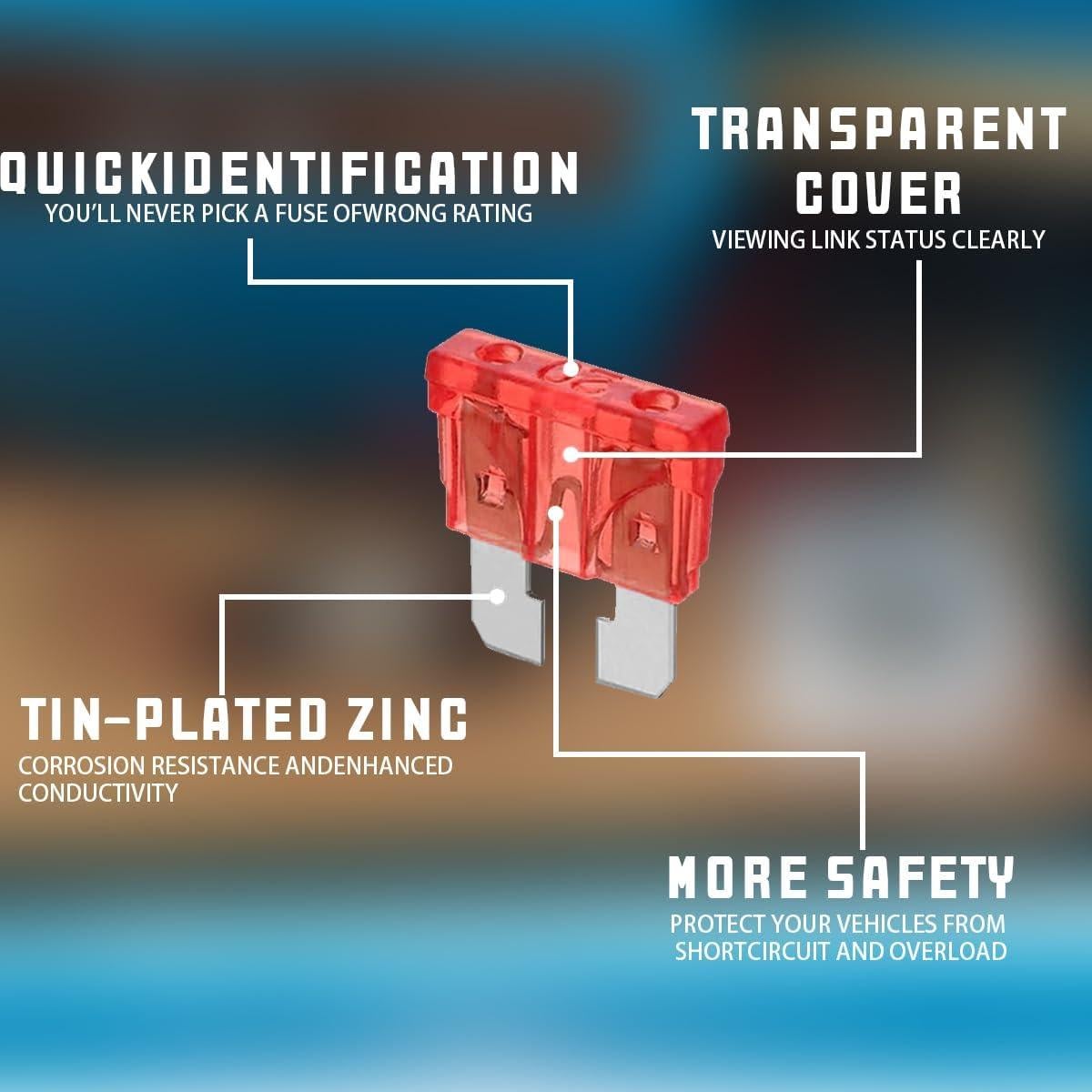 Soporte de Fusible Inline 15A BESULEN con Fusible 14AWG