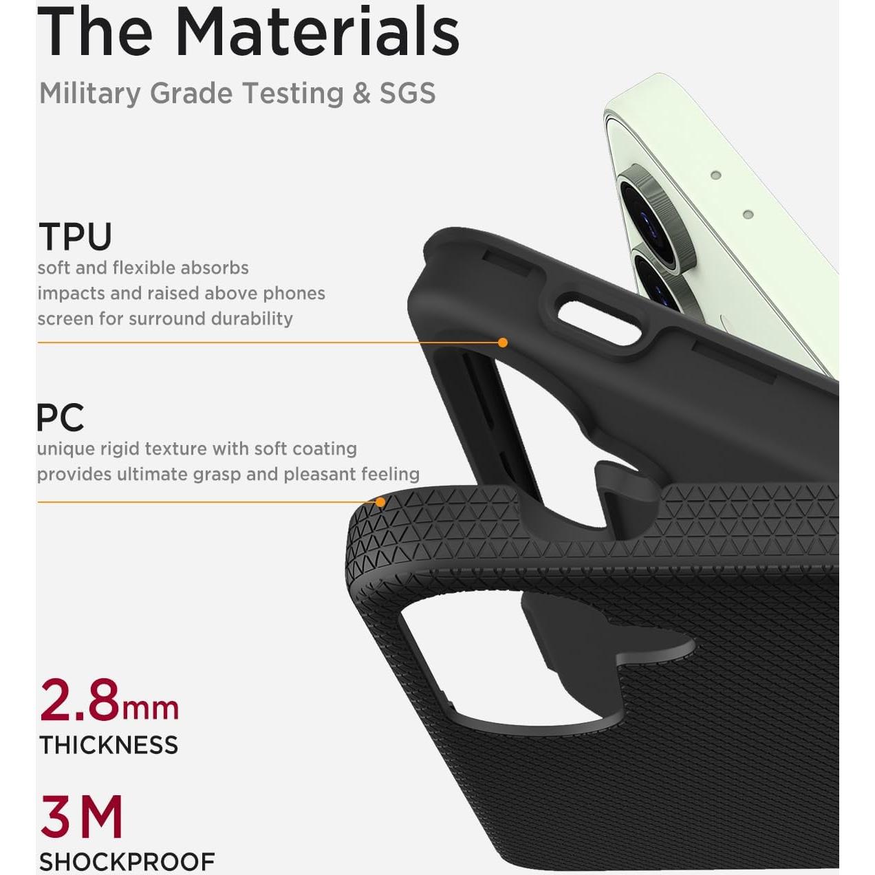 Funda Rugged Miimall para Samsung Galaxy A15 5G Negra