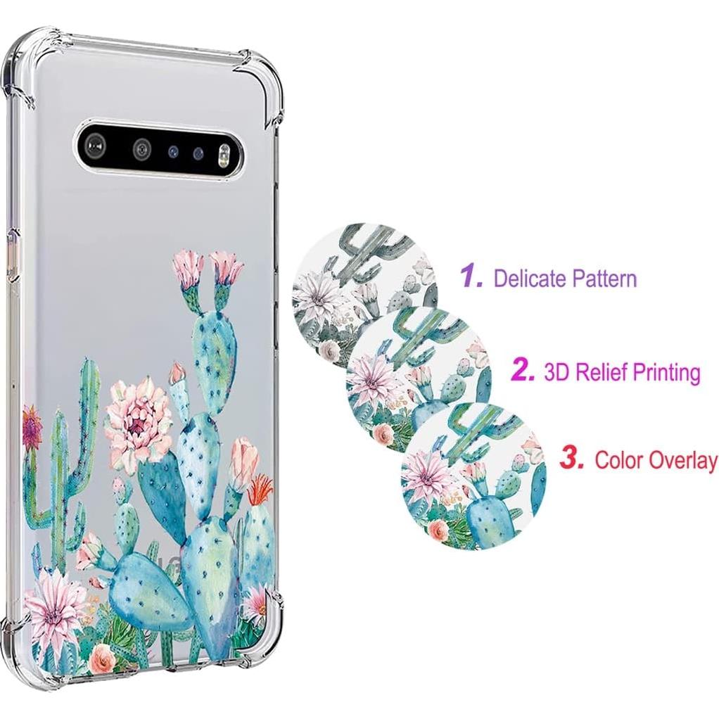 Funda Protectora TPU Transparente Floral para LG V60 ThinQ 5G