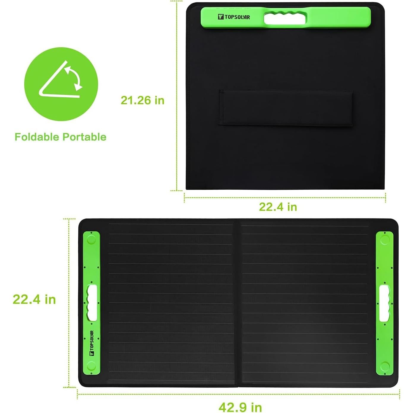 Panel Solar Plegable 100W Topsolar Carga Rápida USB DC 19V