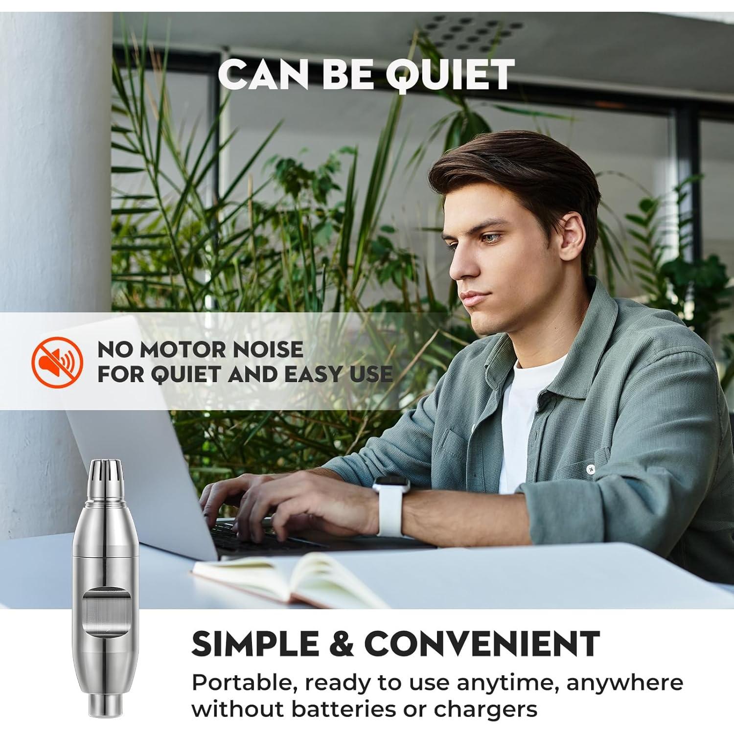 Recortador de Vello Nasal Manual SUERBEATY T-W90-ST Plateado