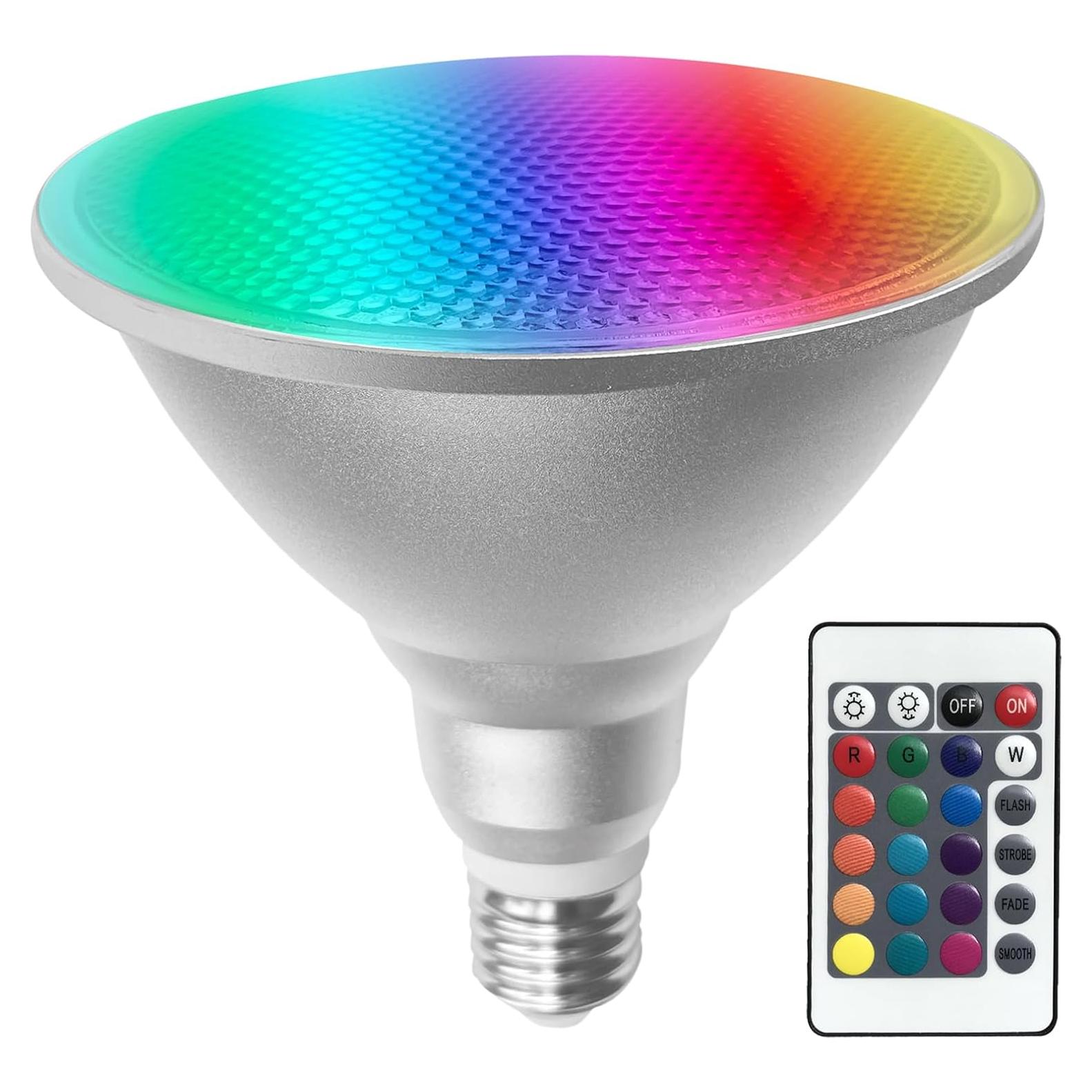 Bombilla LED PAR38 30W RGB + Blanco Natural con Control Remoto