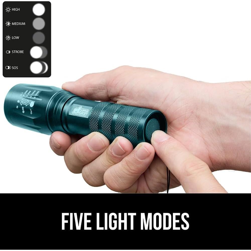 Linterna Táctica LED GORILLA GRIP 345 Lúmenes Resistente Agua