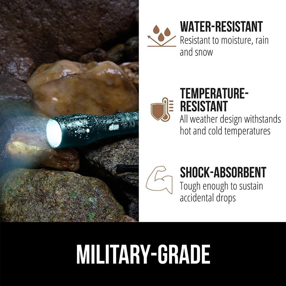 Linterna Táctica LED GORILLA GRIP 345 Lúmenes Resistente Agua