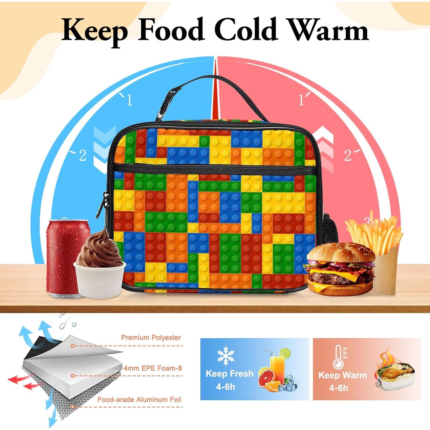 Caja de Almuerzo Grande WOBAGMEN Ladrillo Aislada 7.6L