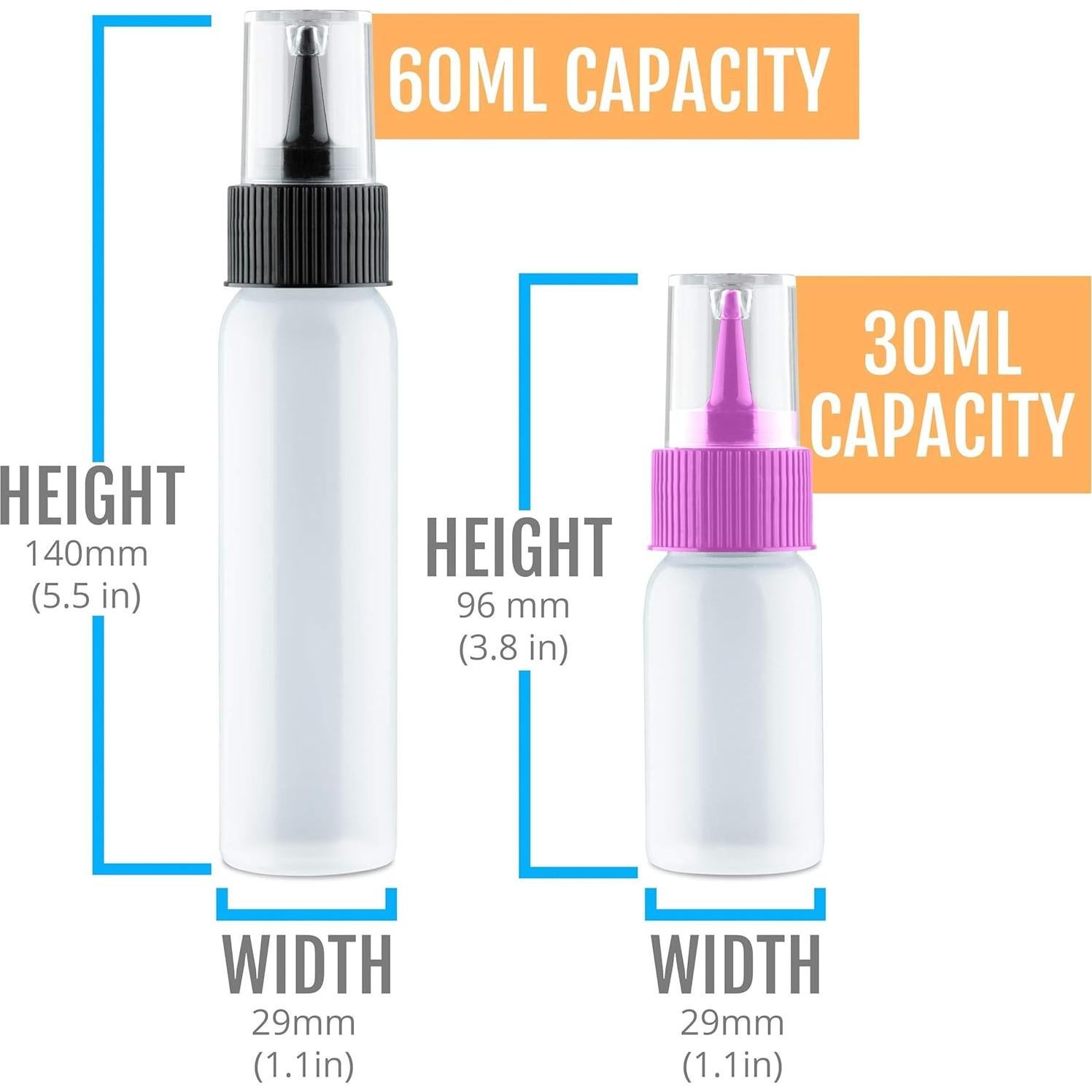 Botellas de Compresión para Decoración de Pasteles - 6 Piezas 59ml