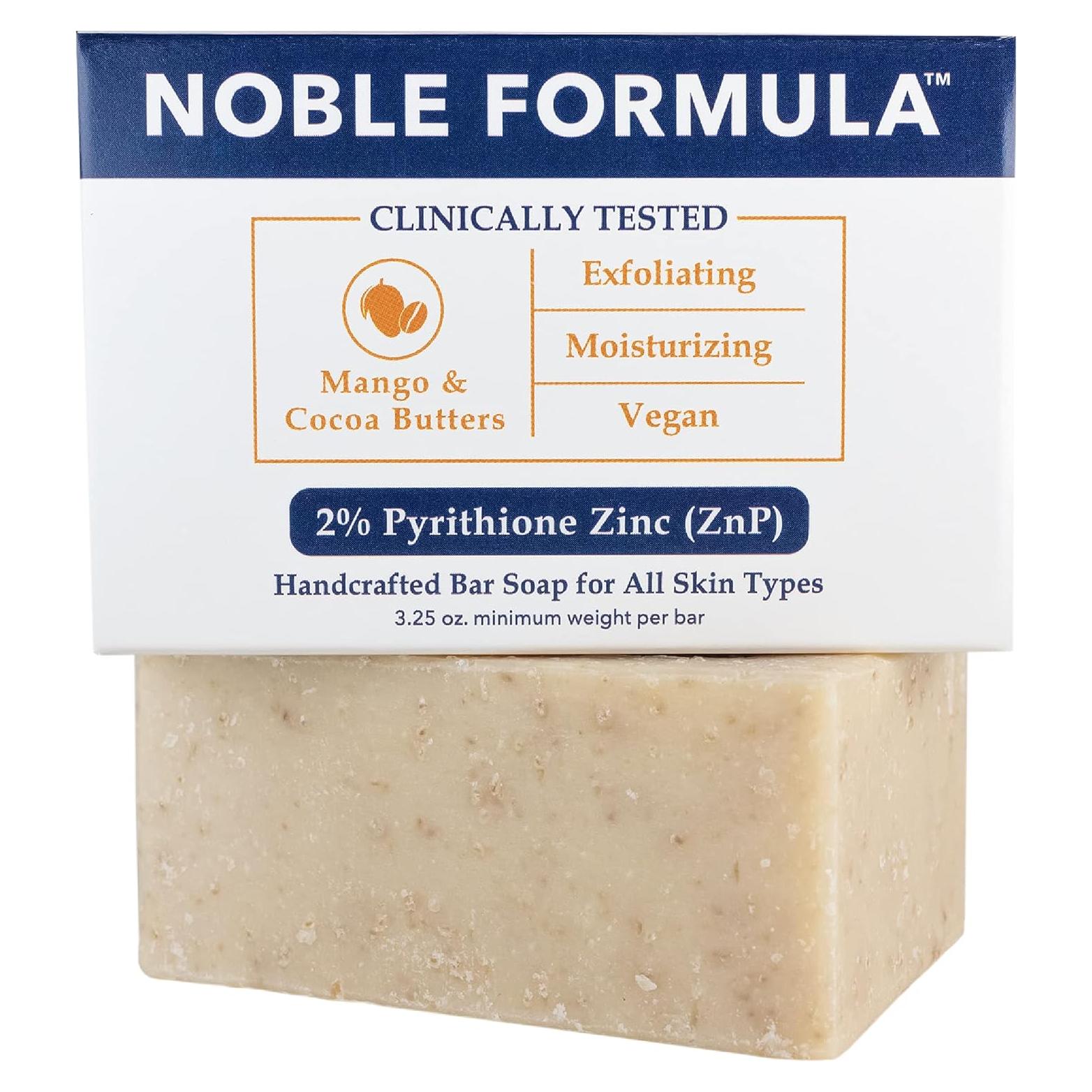 Jabón en Barra Noble Formula 2% ZnP Vegano Mango y Cacao 92g