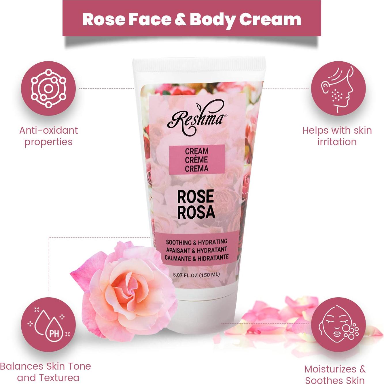 Crema Hidratante Reshma Beauty 150 ml con Aceite de Rosa