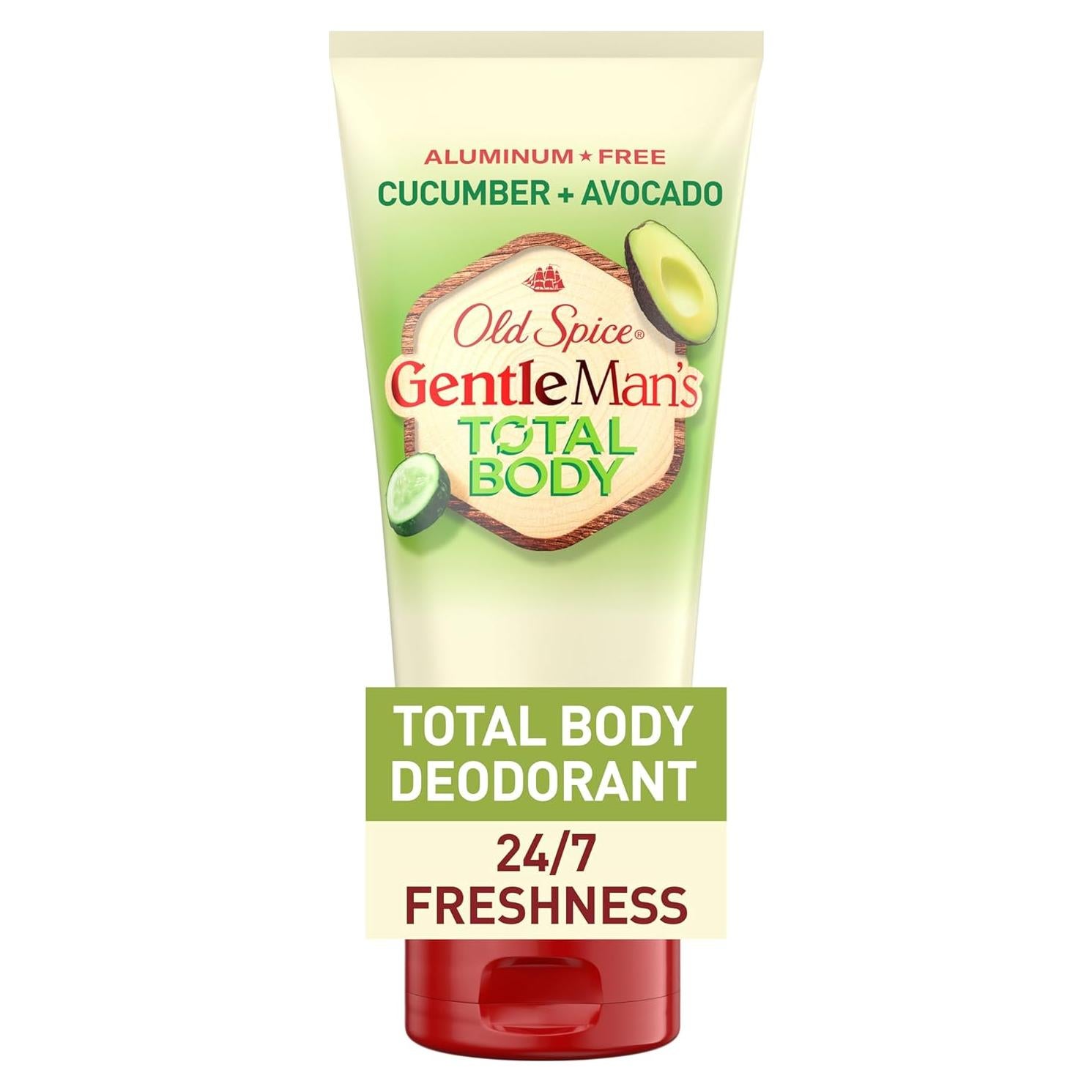 Crema Desodorante Corporal Old Spice 85 g, Aroma Pepino y Aguacate