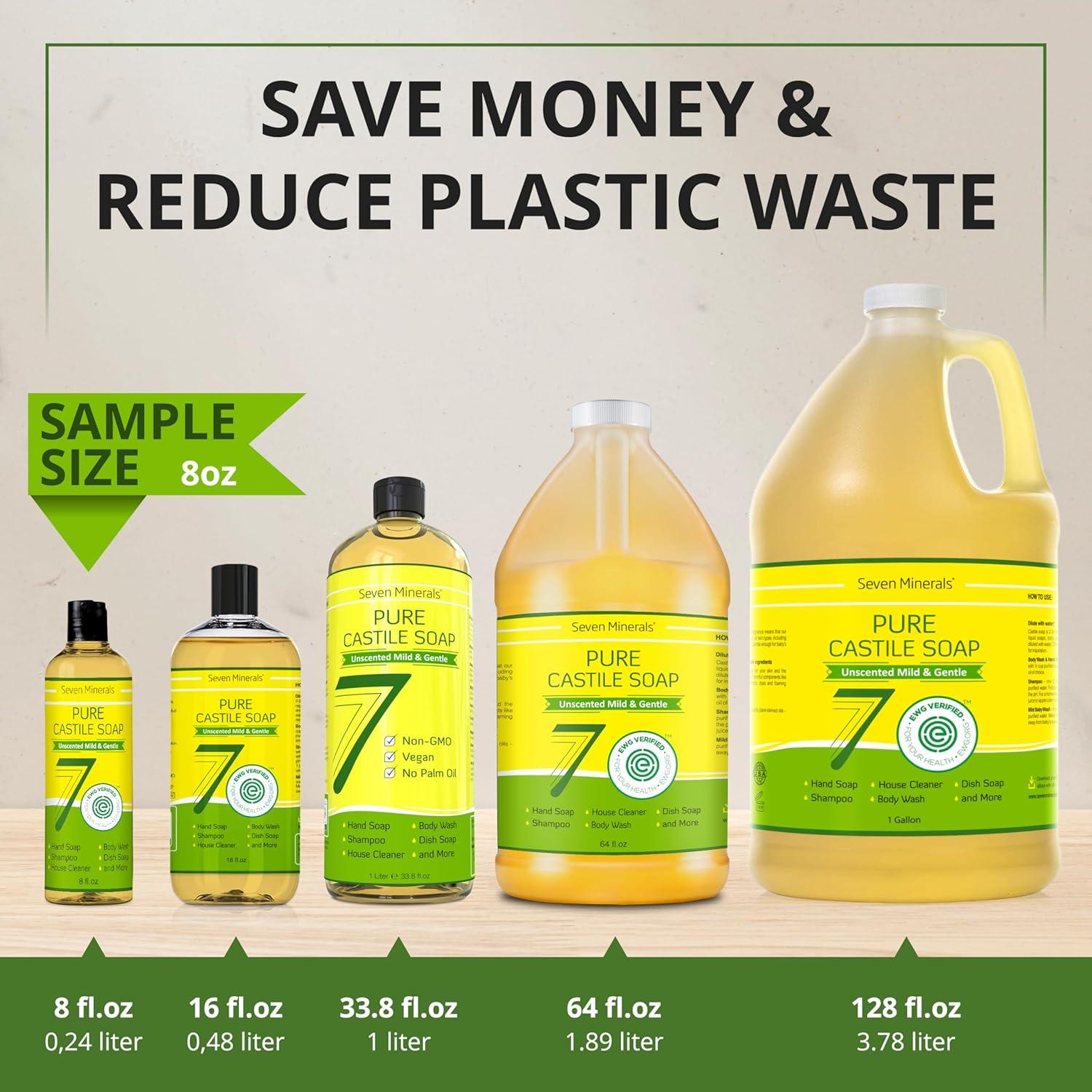 Jabón Líquido de Castilla Puro Seven Minerals 236.6 ml Vegano