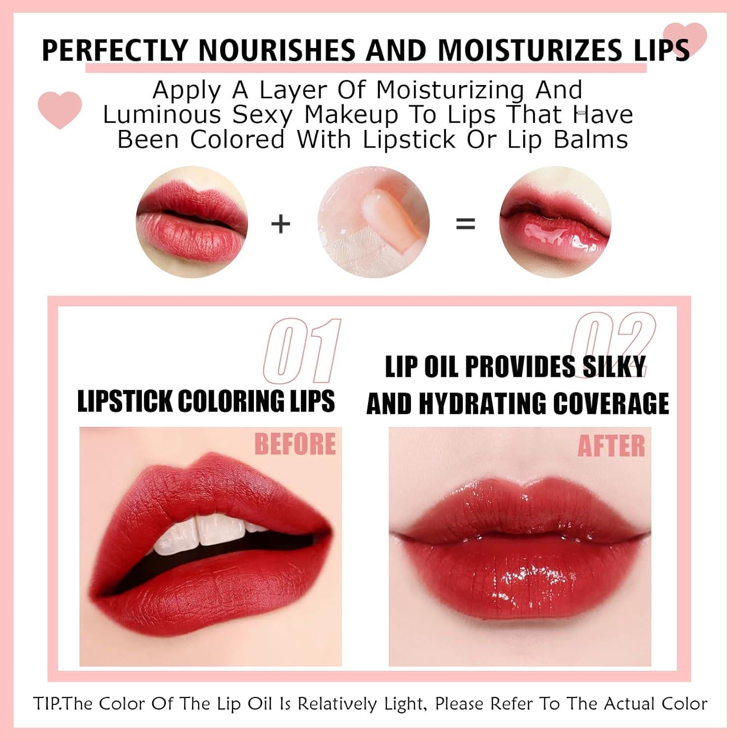 Set de 2 Aceites Brillantes para Labios BEFIVECOK - Frambuesa y Cereza