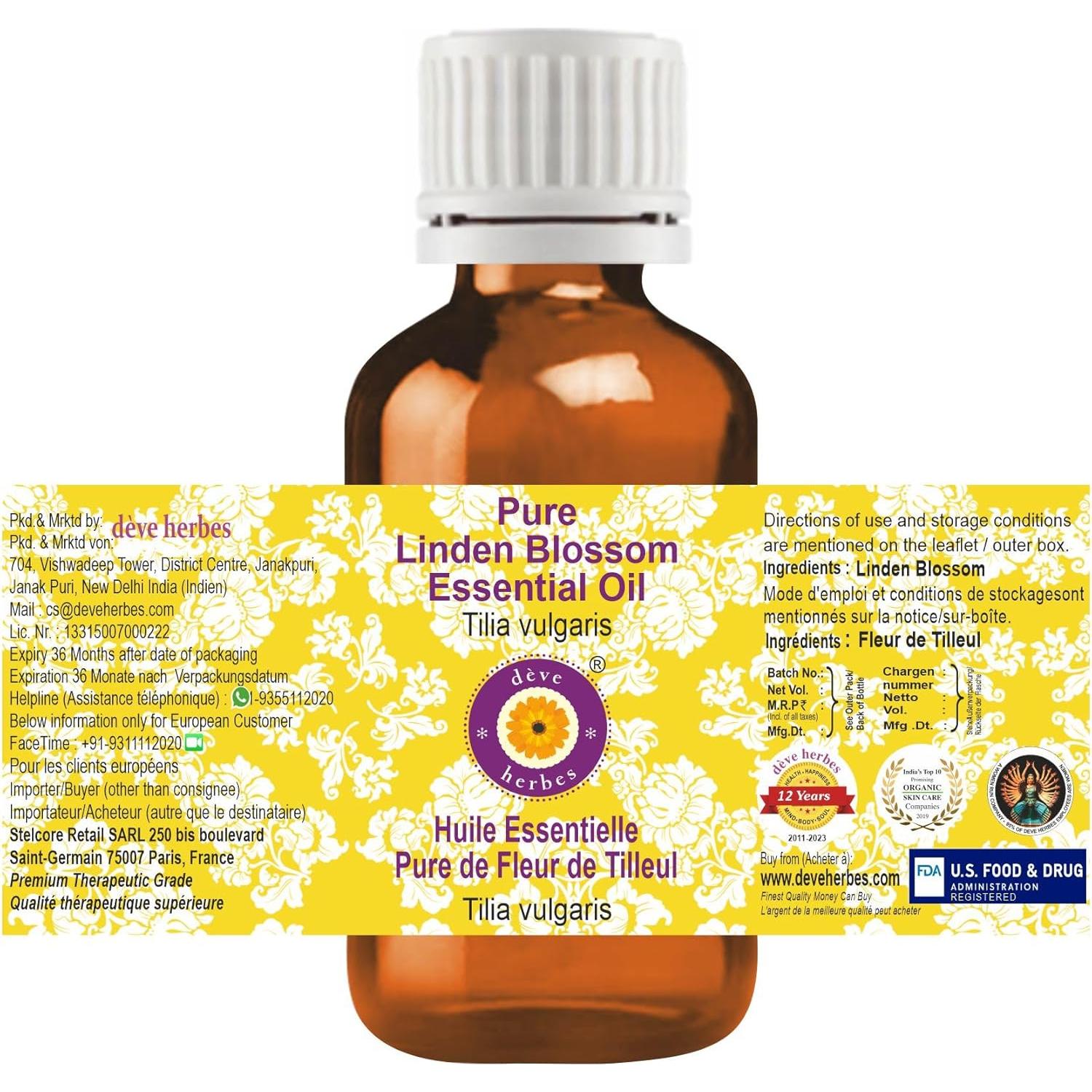 Aceite Esencial Puro de Flor de Tilo Deve Herbes 2ml