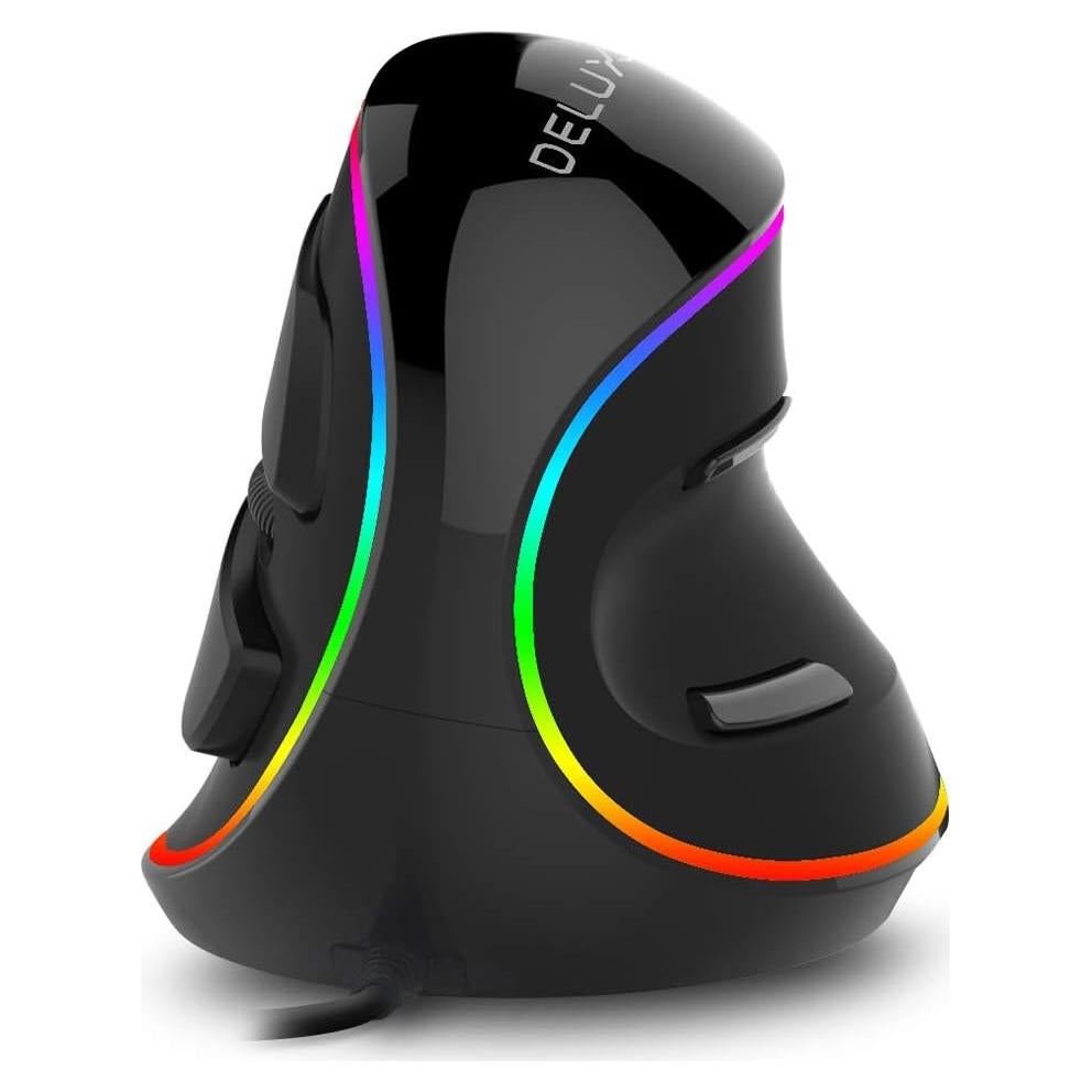 Mouse Vertical Ergonomico DeLUX M618Plus RGB 4000DPI Grande