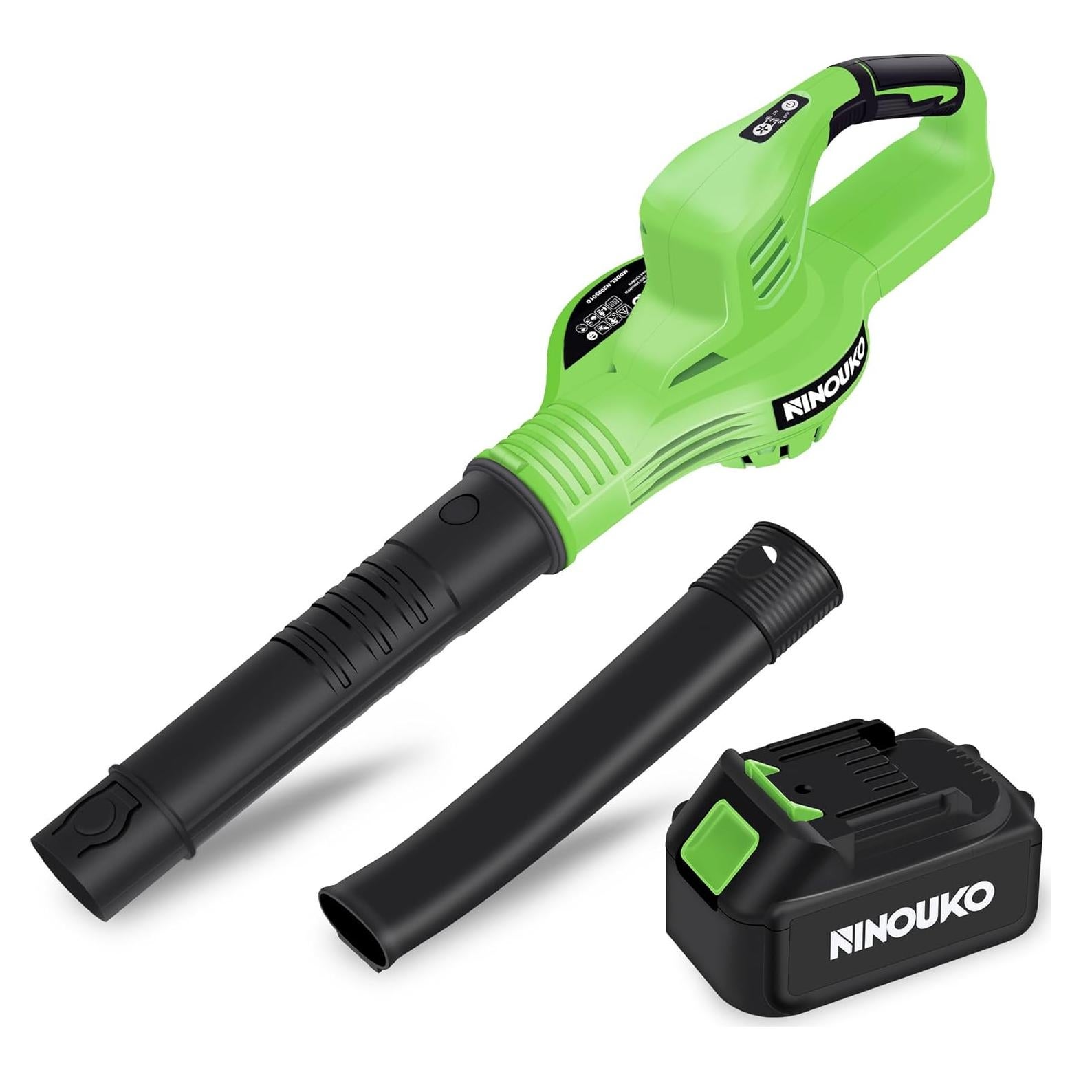 Soplador de Hojas NINOUKO 20V 4000mAh 2 Velocidades Verde