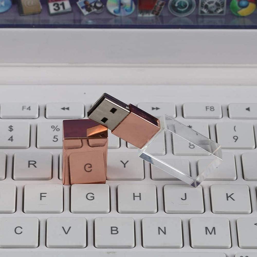 Pendrive USB 2.0 16GB SXBan Dorado Rosa con Luz LED