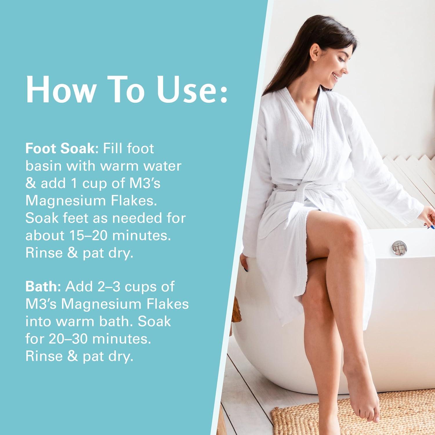 M3 Naturals Copos de Magnesio 793.79 g - Sales de Baño Calmantes