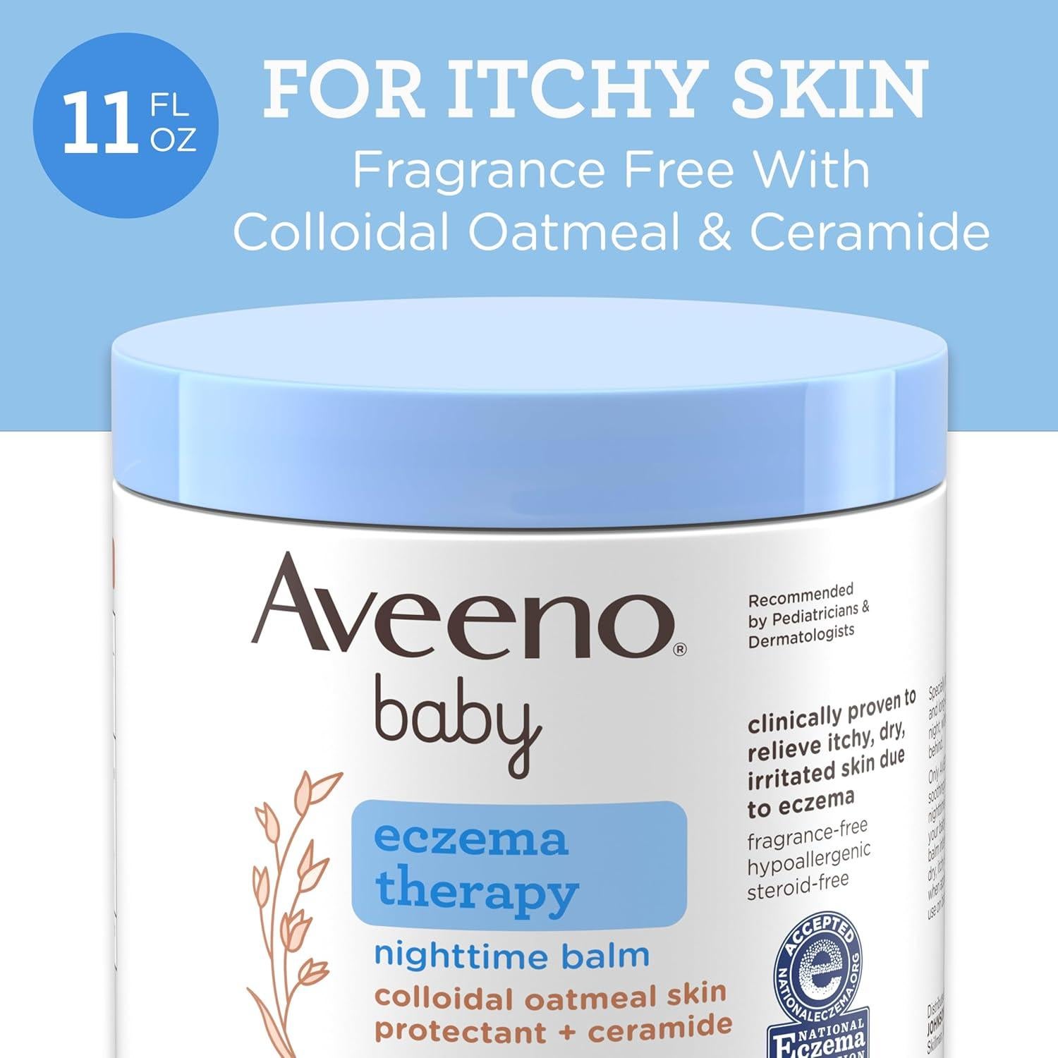 Bálsamo Hidratante Nocturno Aveeno Baby para Eccema 311 g