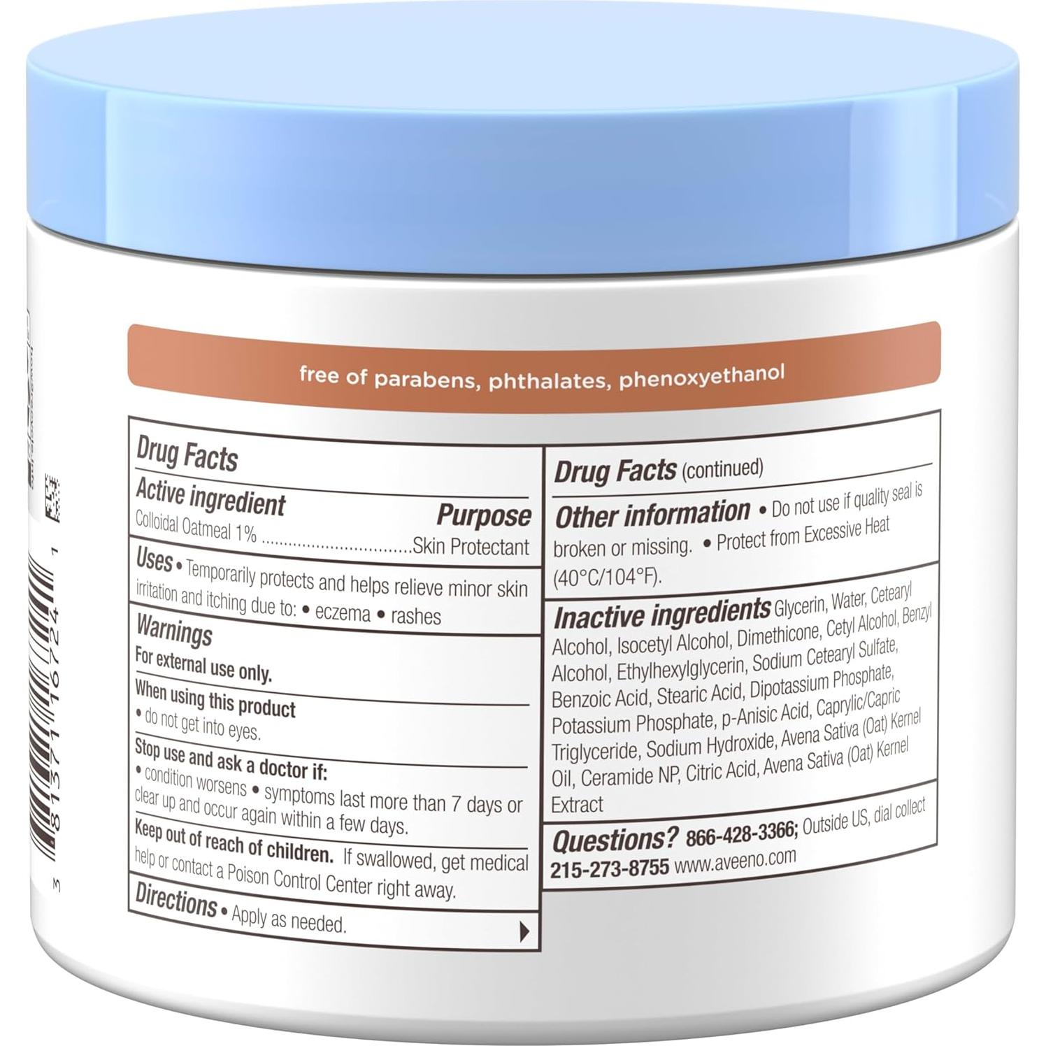 Bálsamo Hidratante Nocturno Aveeno Baby para Eccema 311 g