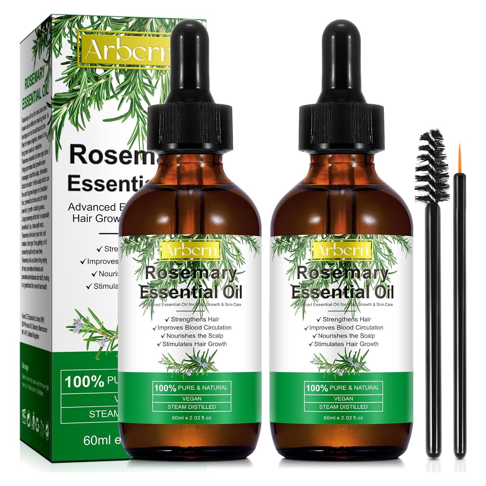 Aceite de Romero Orgánico 100% Puro - 30 ml x 2 para Cabello
