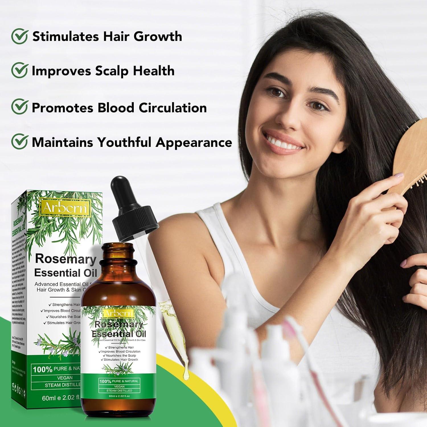 Aceite de Romero Orgánico 100% Puro - 30 ml x 2 para Cabello