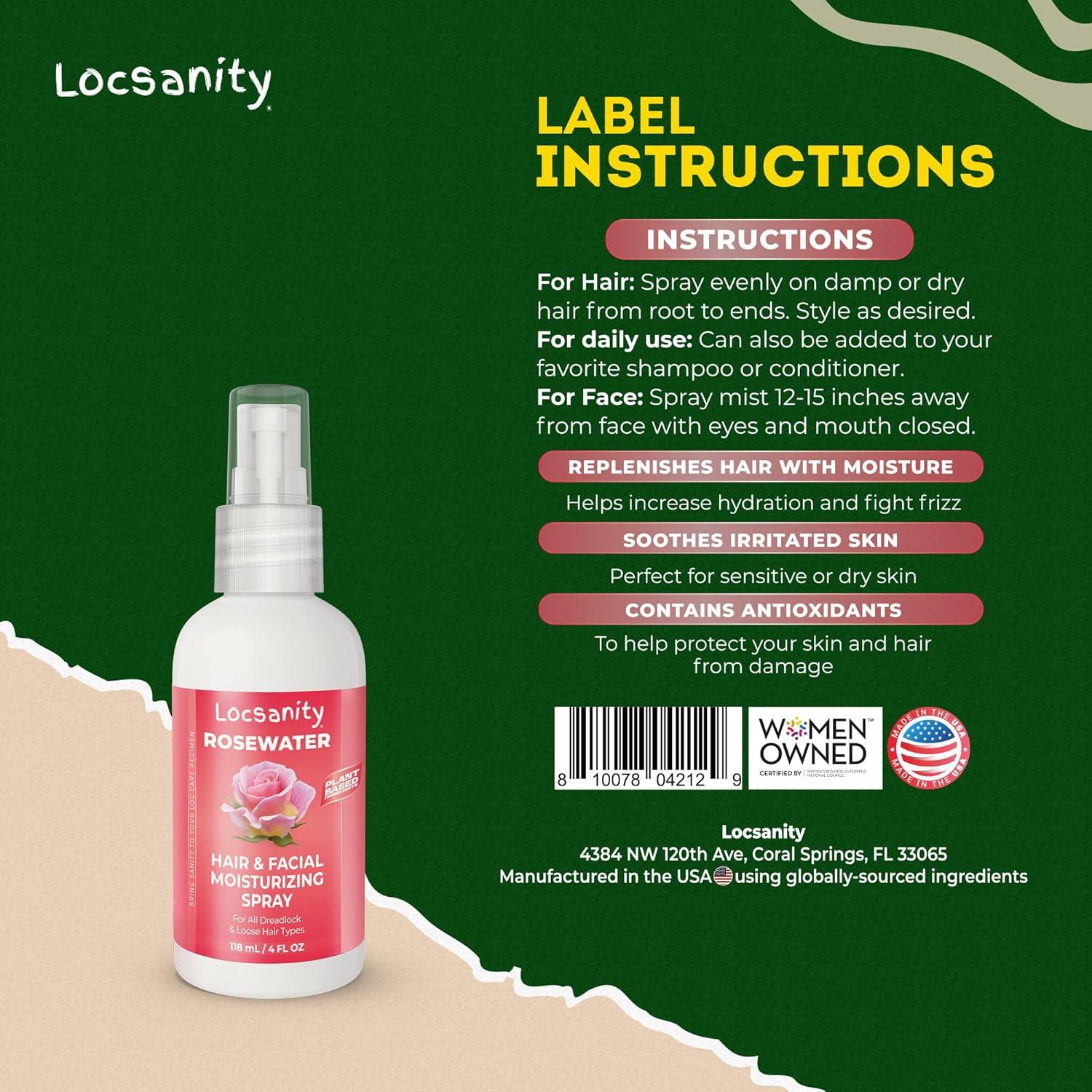 Locsanity Agua de Rosa Pura Spray Hidratante 118ml