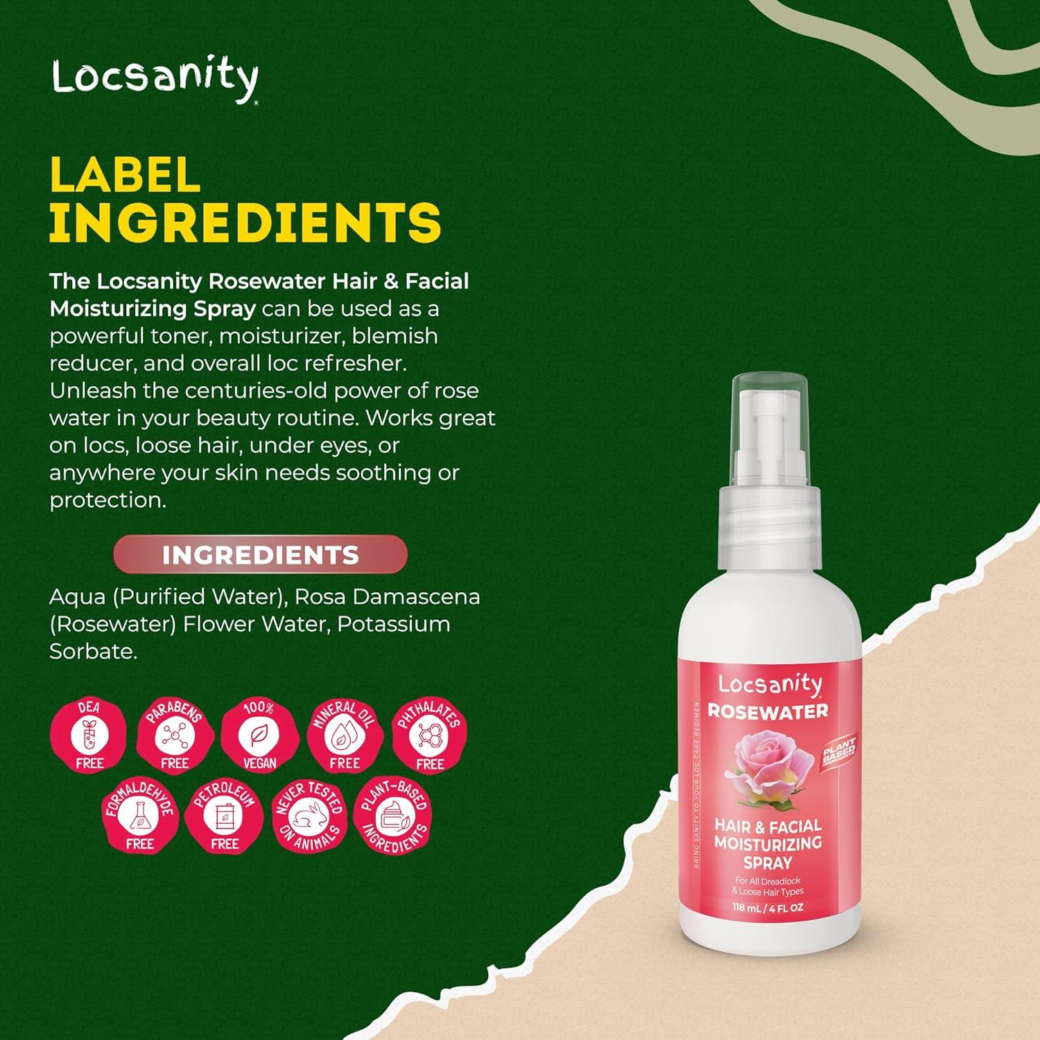 Locsanity Agua de Rosa Pura Spray Hidratante 118ml