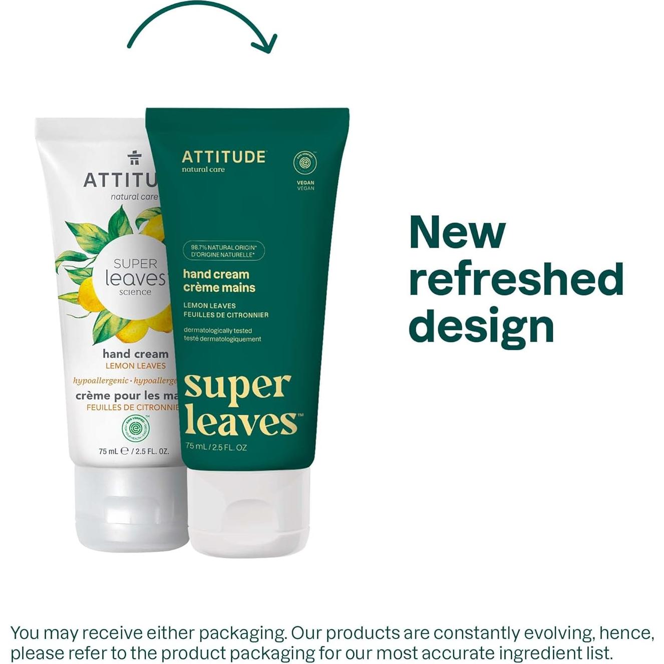 Crema de Manos ATTITUDE 73.93 ml Vegana Earl Grey y Pepino