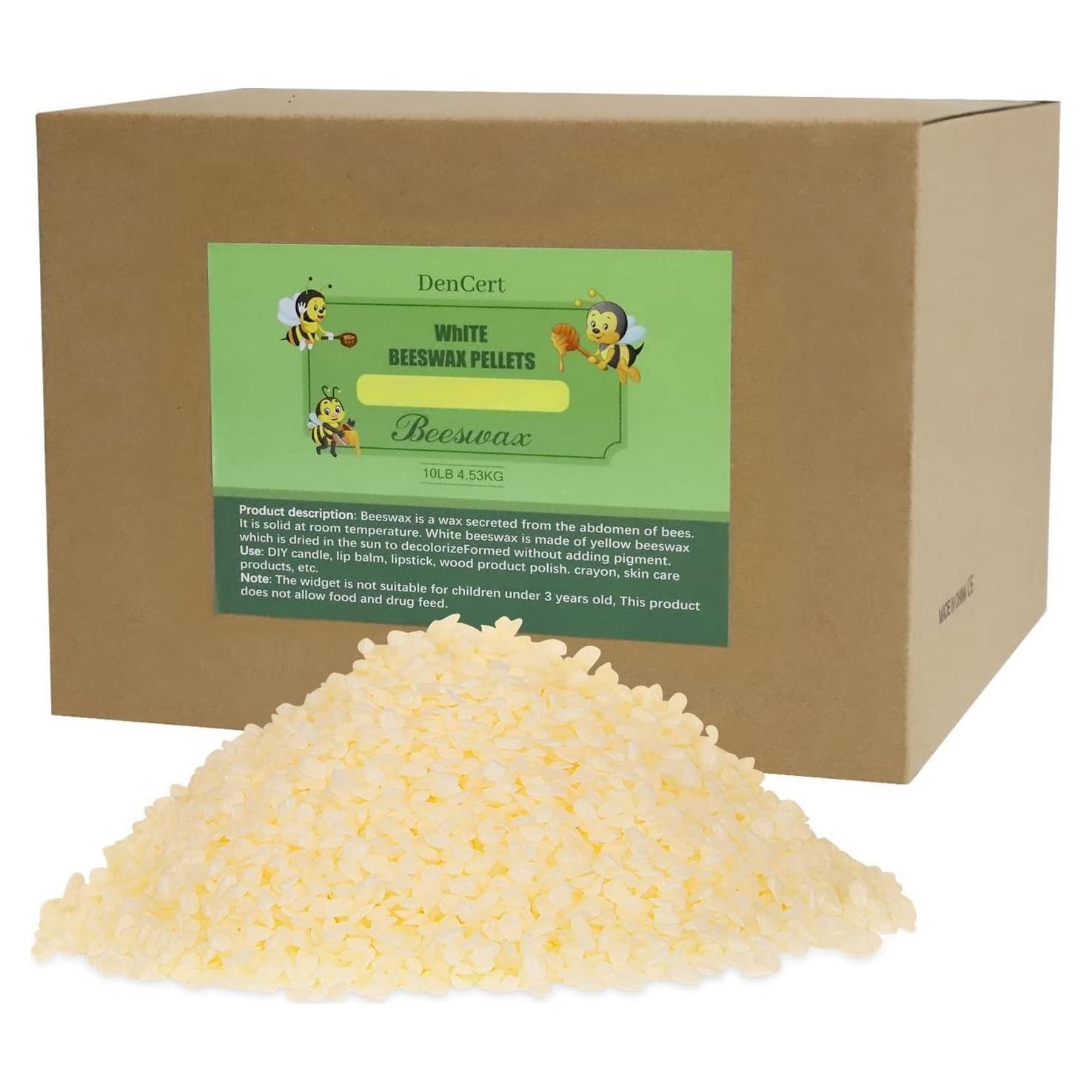 Pellets de Cera de Abeja Cosmética DenCert 4.64 kg para Velas y DIY
