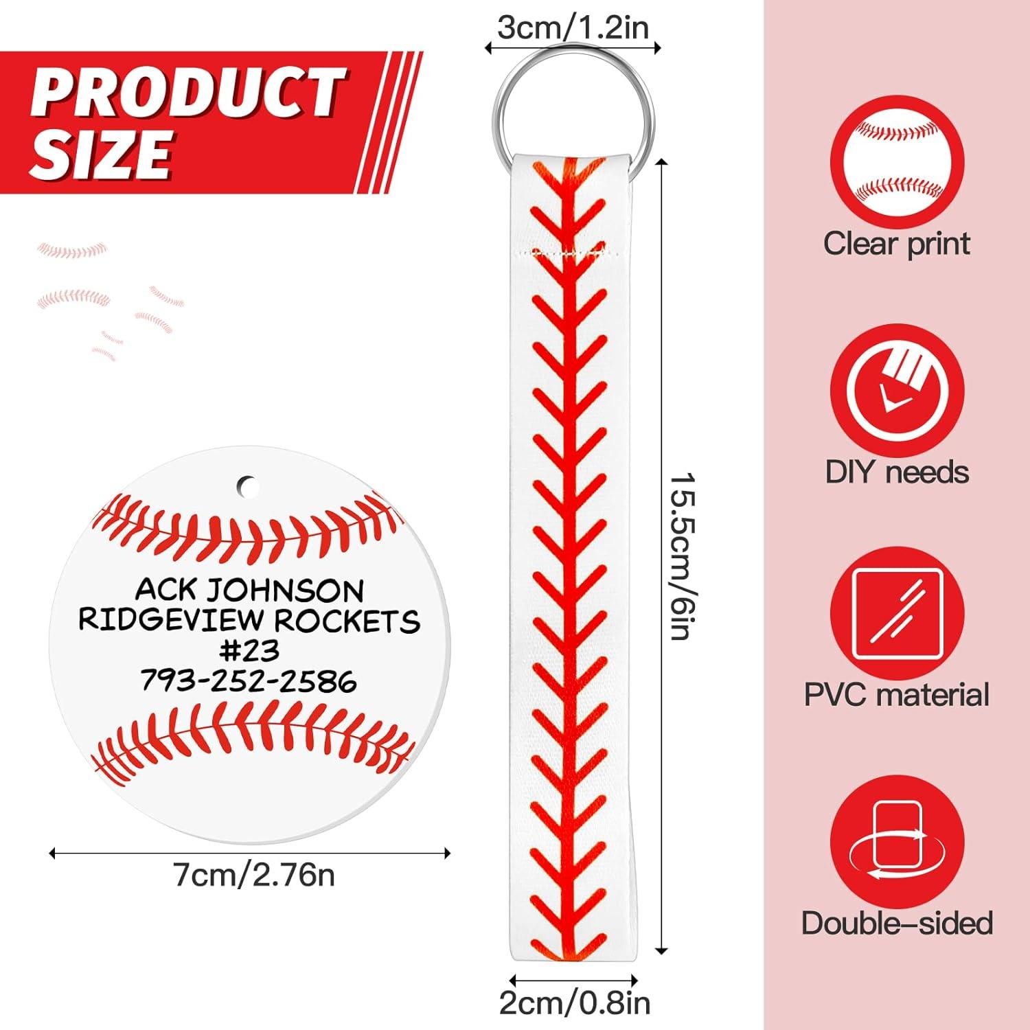 Eyourlife 12 Pcs Llavero de Cinta de Béisbol 13.97 cm