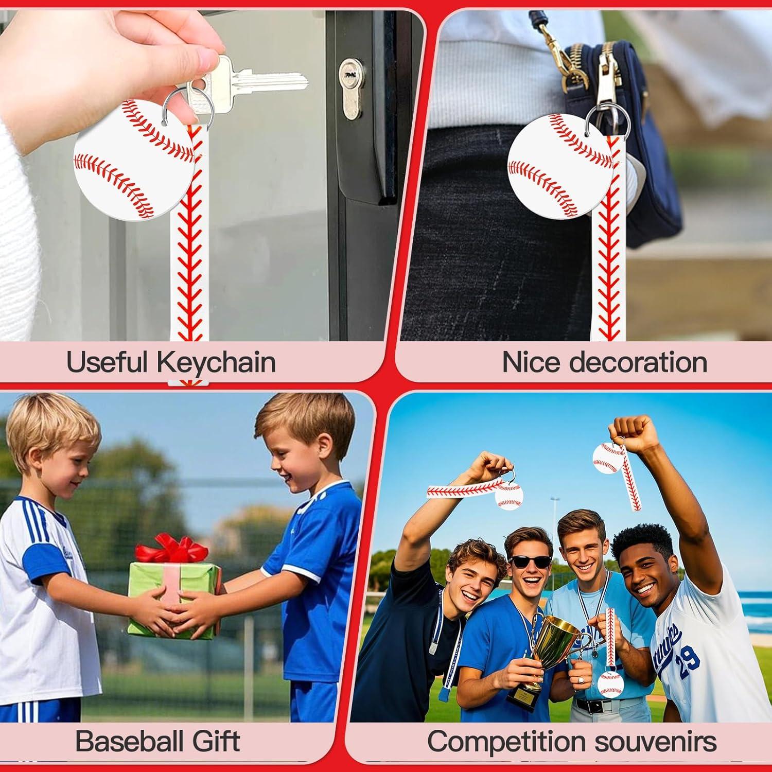 Eyourlife 12 Pcs Llavero de Cinta de Béisbol 13.97 cm