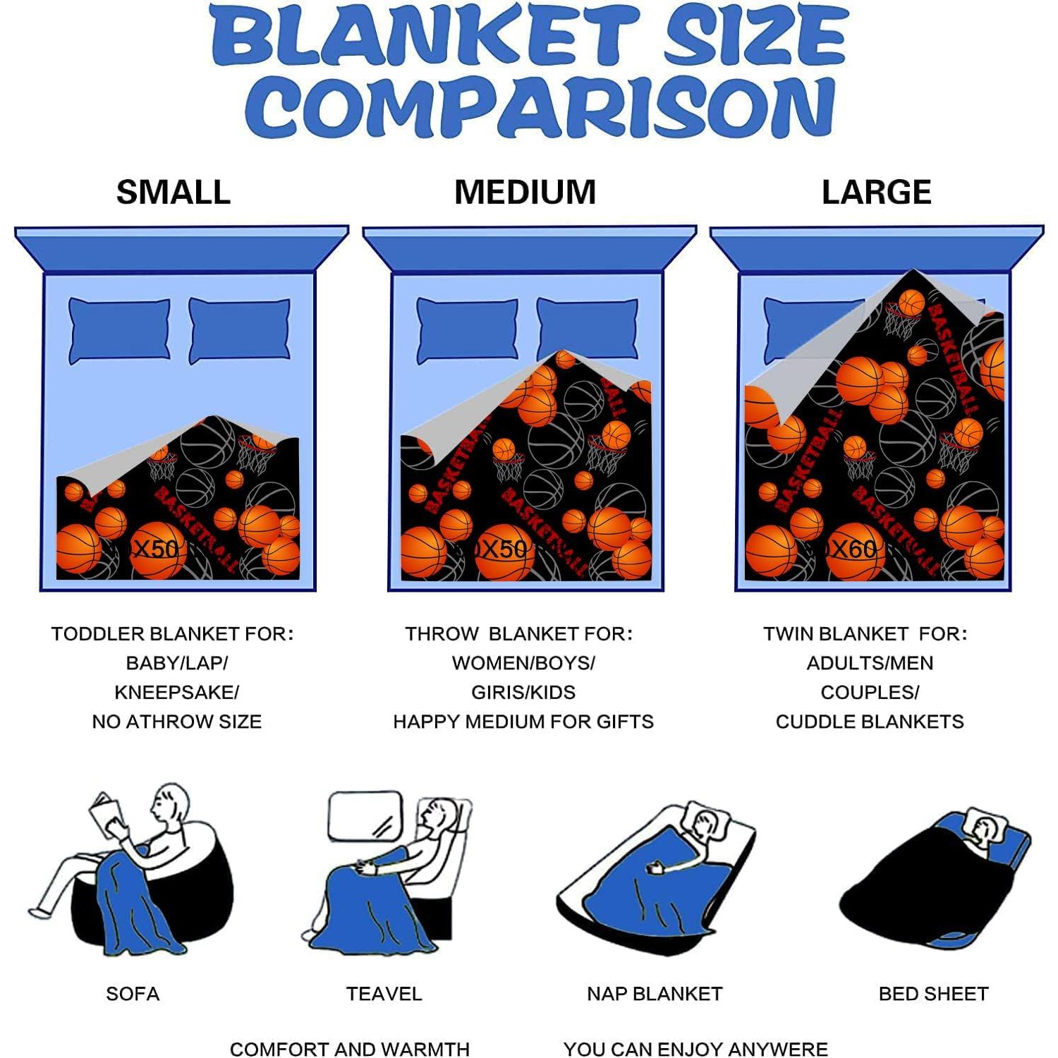 Manta de Baloncesto EYENORA 127x102 cm Franela Suave