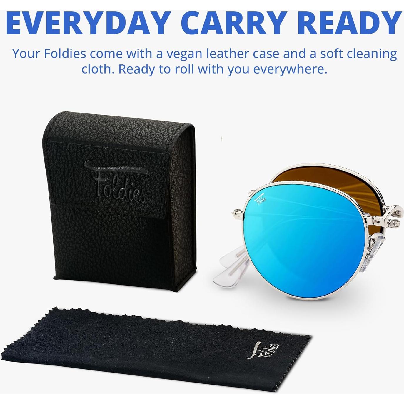 Gafas de sol plegables HepTEK polarizadas UV400 plateadas