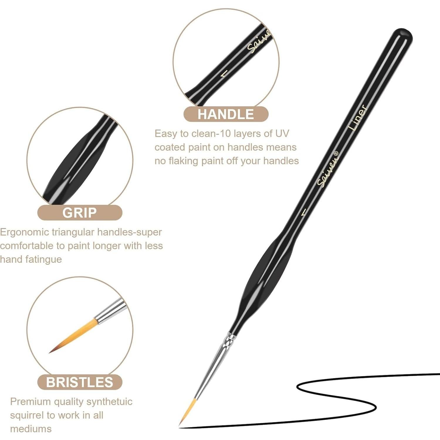 Juego de Pinceles Detallados SYCYKA 12 Piezas Punta Fina