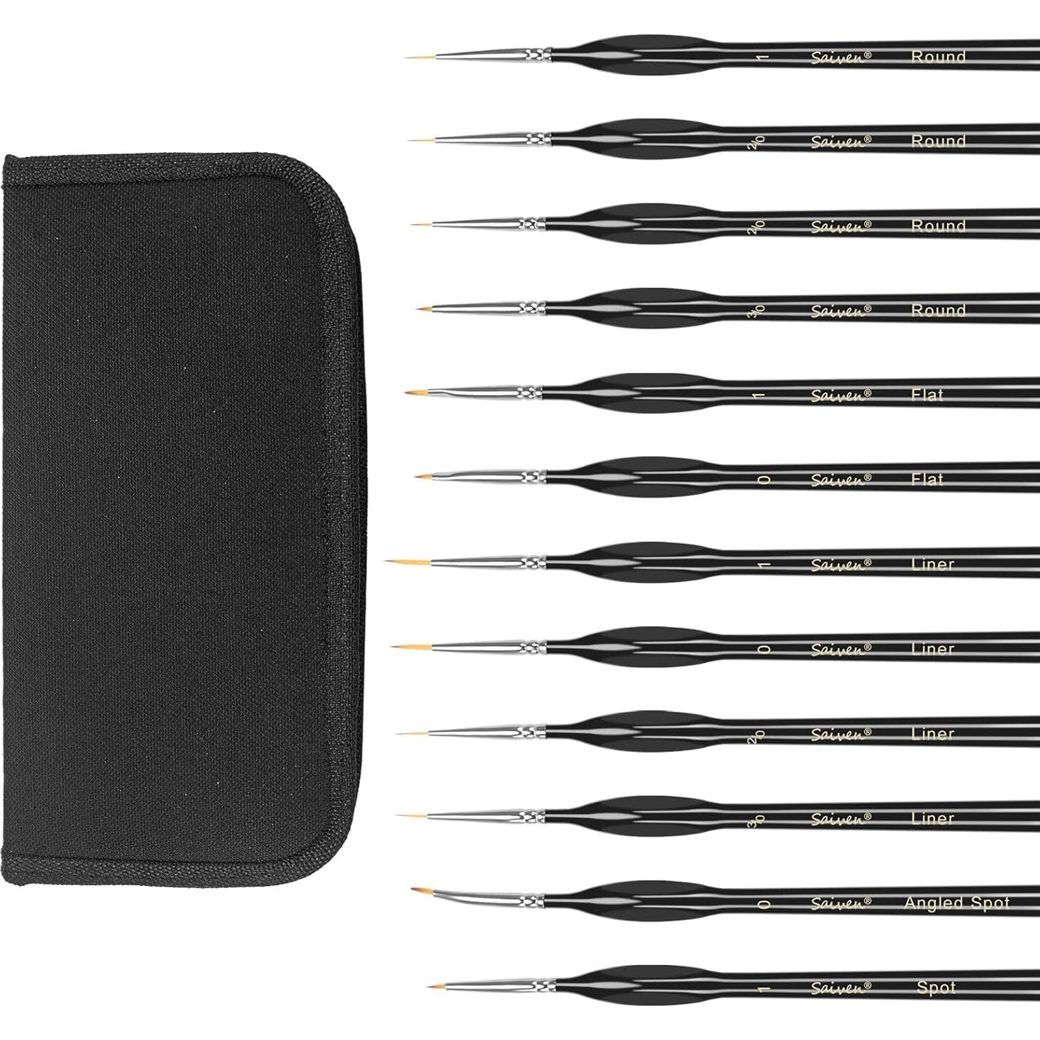 Juego de Pinceles Detallados SYCYKA 12 Piezas Punta Fina