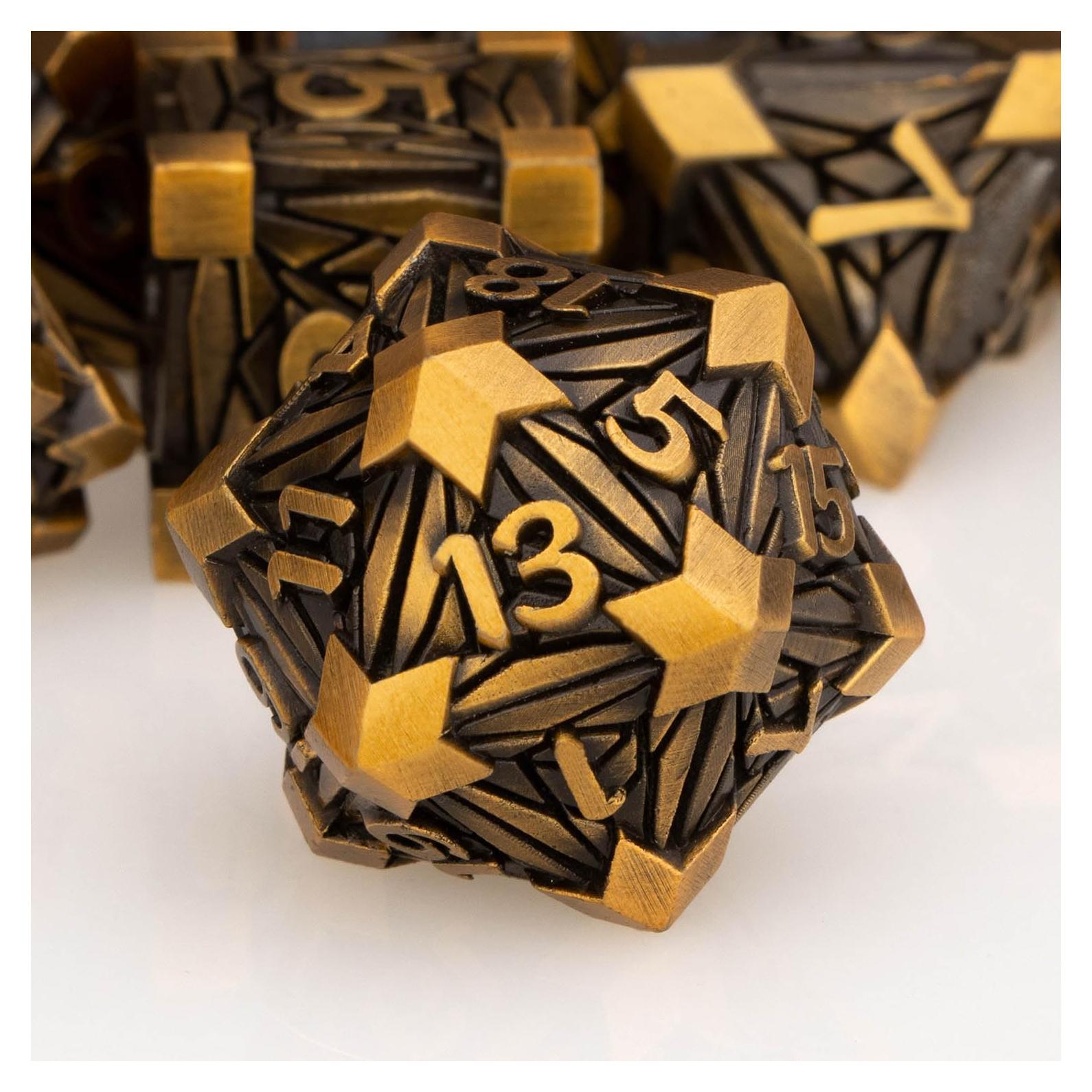 Juego de Dados de Metal 7 Piezas ORIFANTOU para D&D