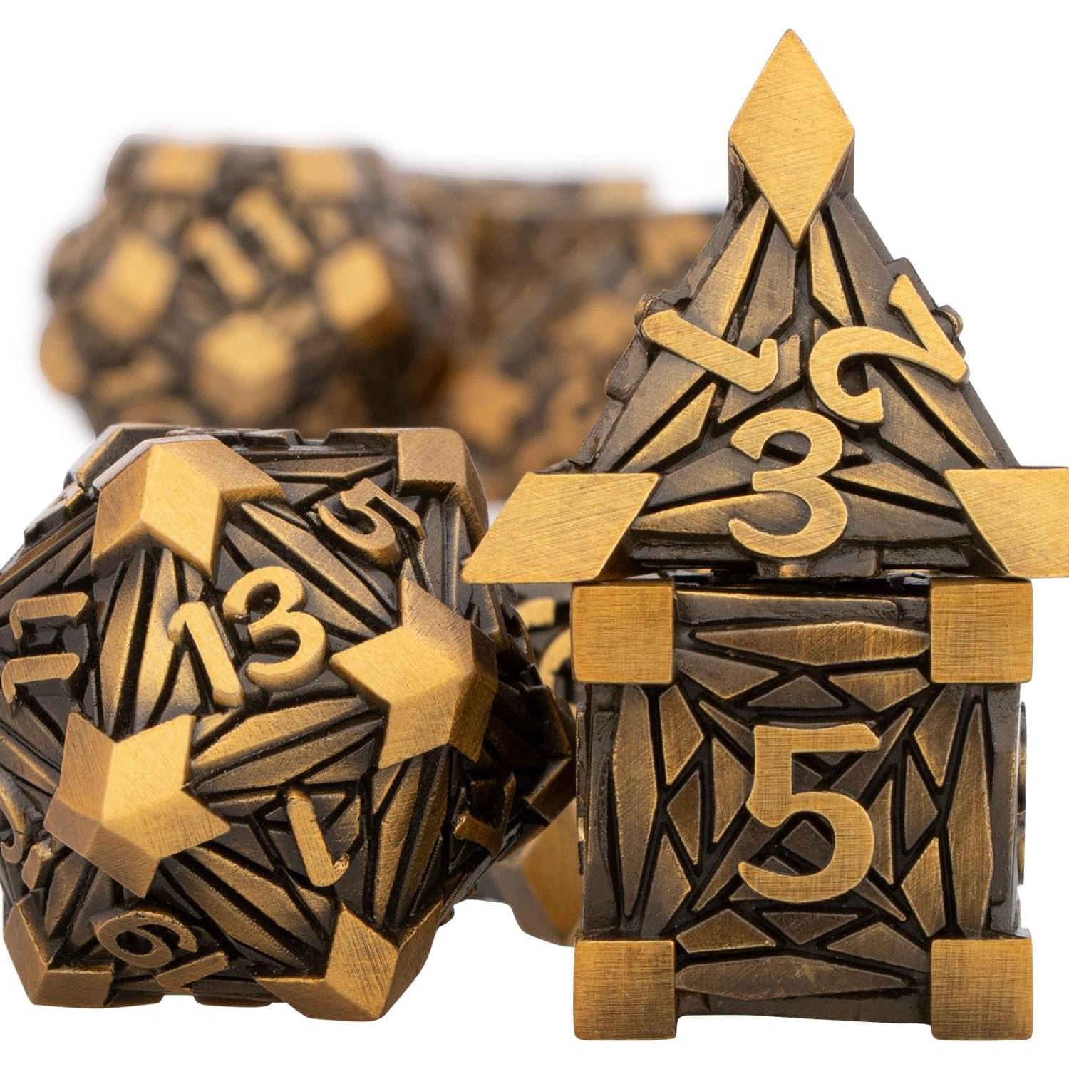 Juego de Dados de Metal 7 Piezas ORIFANTOU para D&D