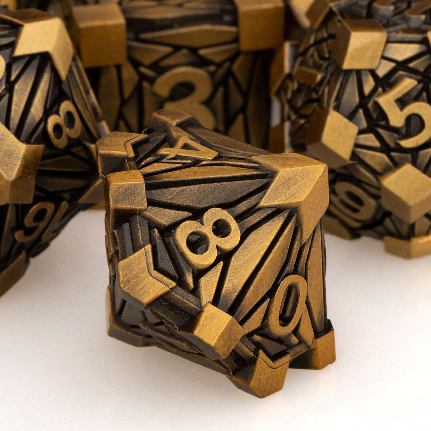 Juego de Dados de Metal 7 Piezas ORIFANTOU para D&D