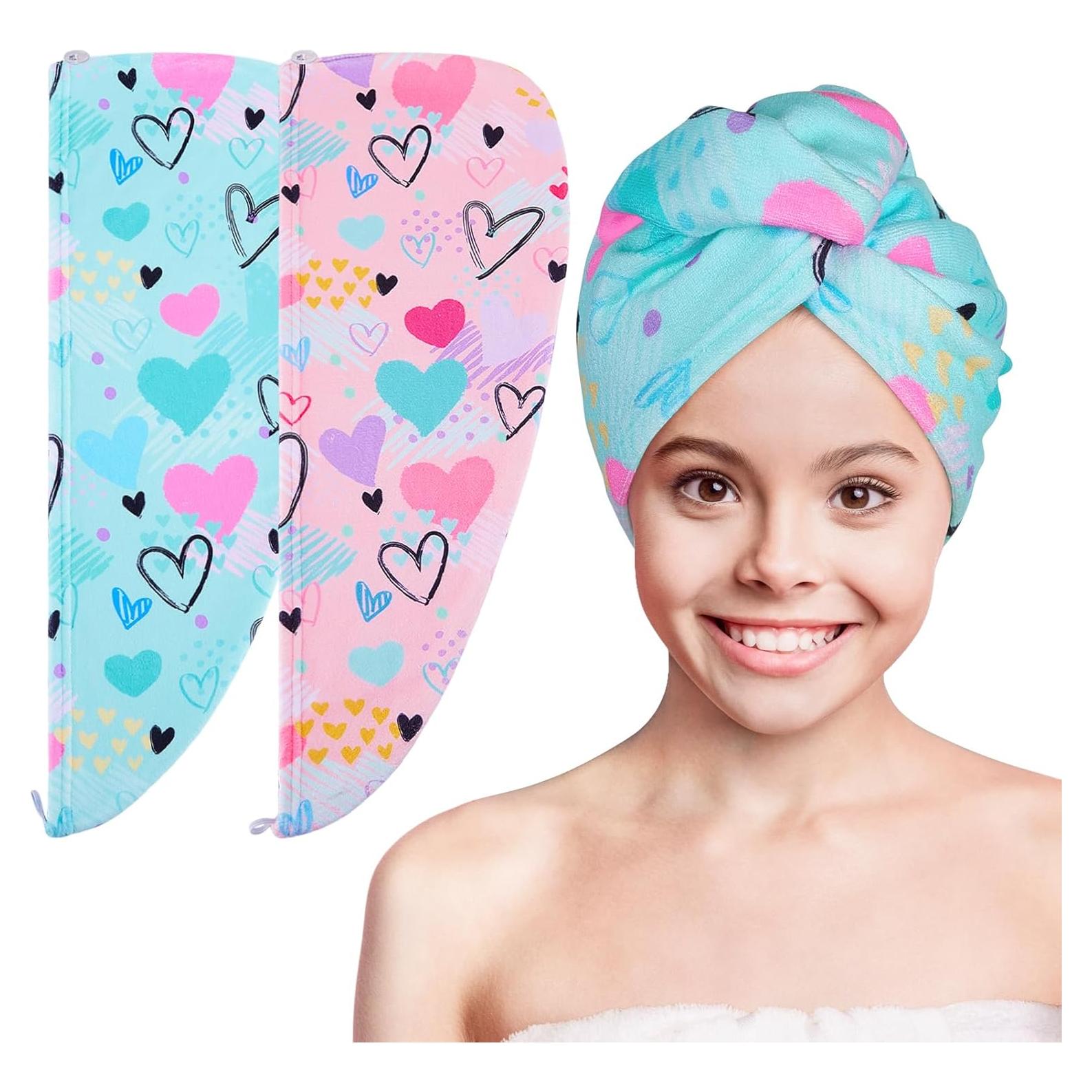 Toalla de Microfibra para Cabello Basumee 2 Piezas Azul