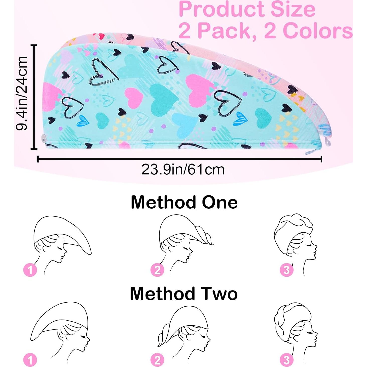 Toalla de Microfibra para Cabello Basumee 2 Piezas Azul