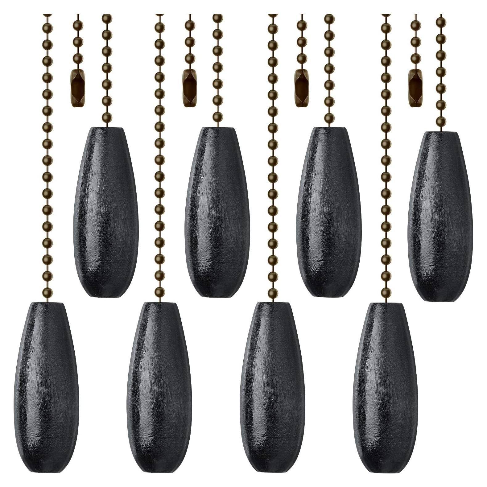 Extensores de Cadenas de Tirar de Madera Boao 8 Piezas 35 cm Negro