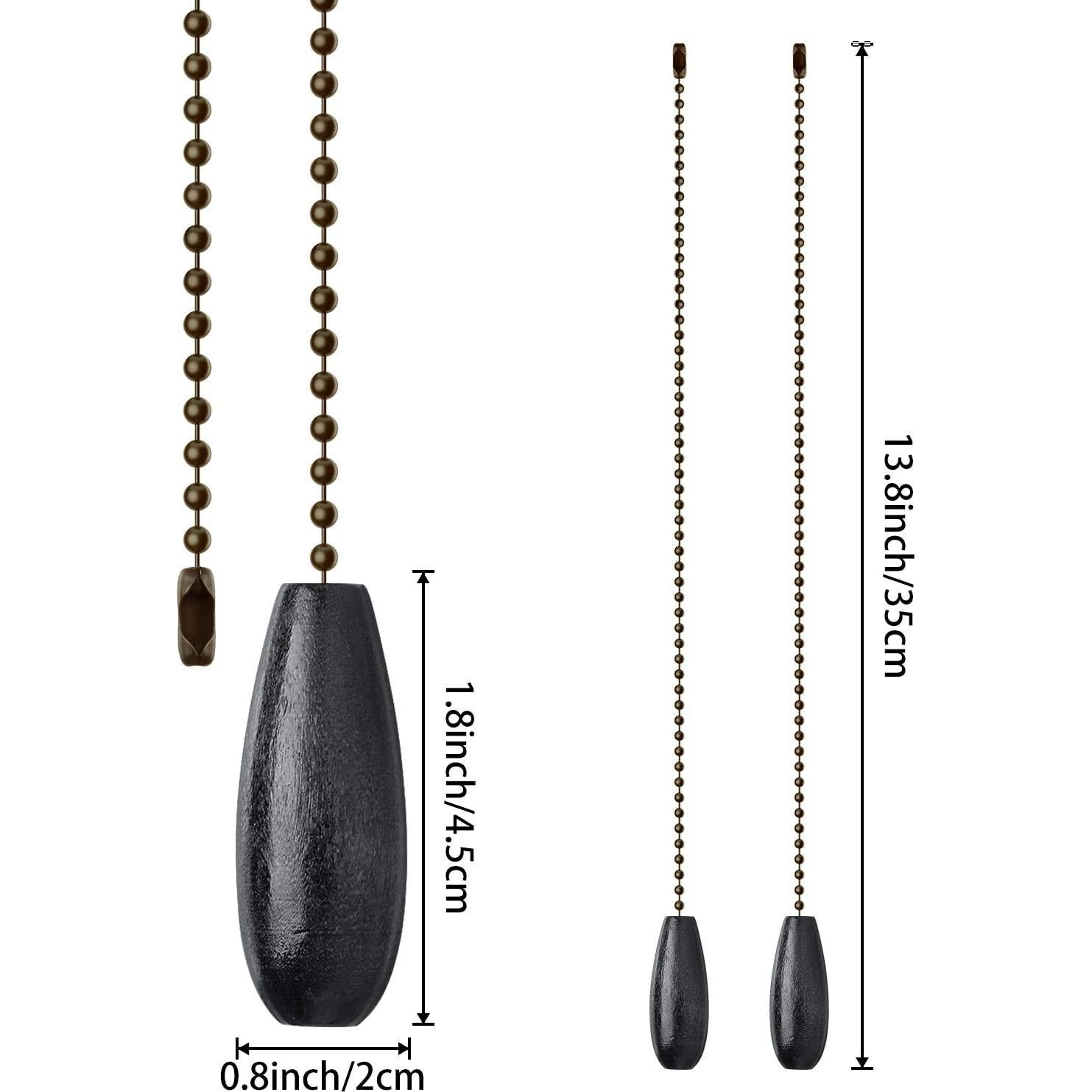 Extensores de Cadenas de Tirar de Madera Boao 8 Piezas 35 cm Negro