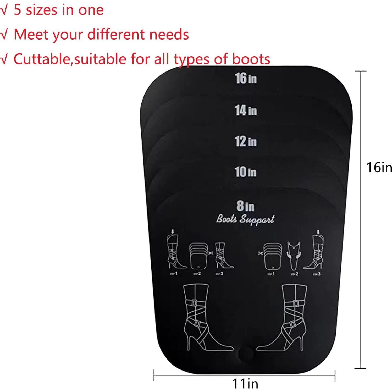 HILLHOME Soportes para Botas Altas 2 Pares Negro 20-40 cm